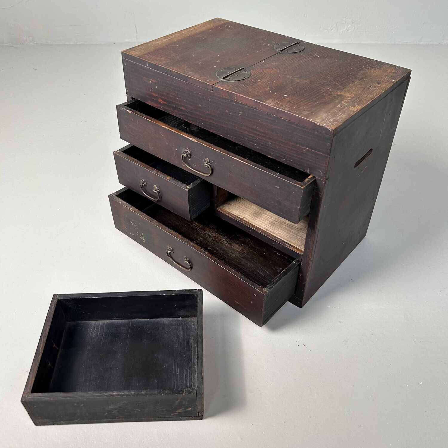 Japanese Haribako 針箱 Sewing Cabinet, Meiji Period.