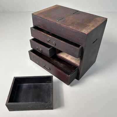 Japanese Haribako 針箱 Sewing Cabinet, Meiji Period.