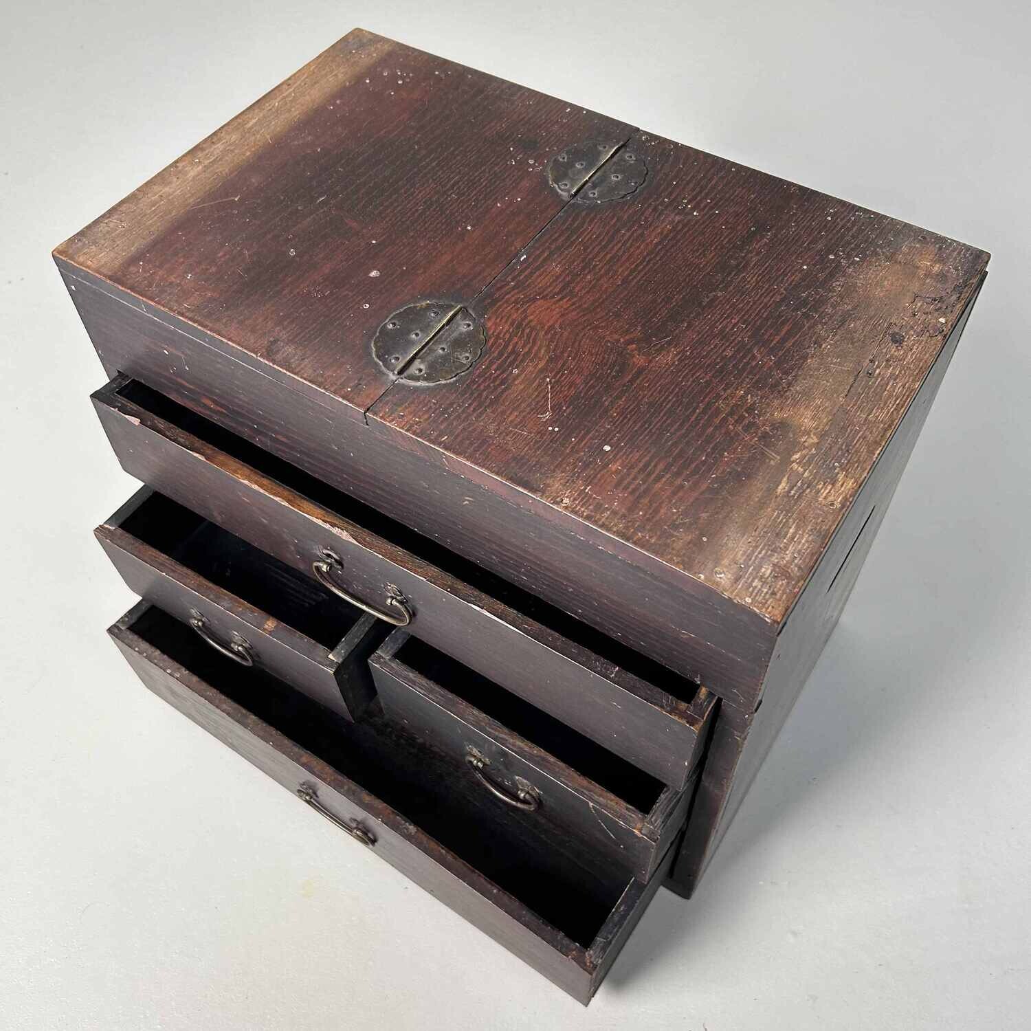Japanese Haribako 針箱 Sewing Cabinet, Meiji Period.