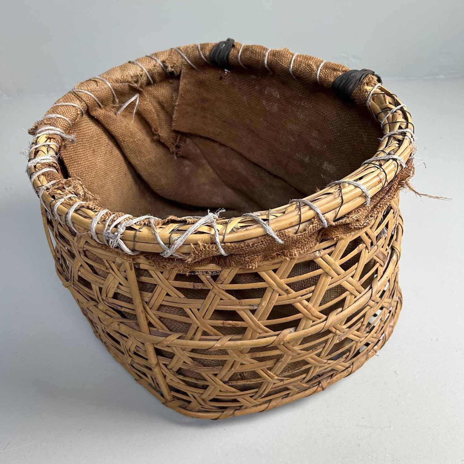 Japanese Bamboo Harvest Basket, Shōwa Period.