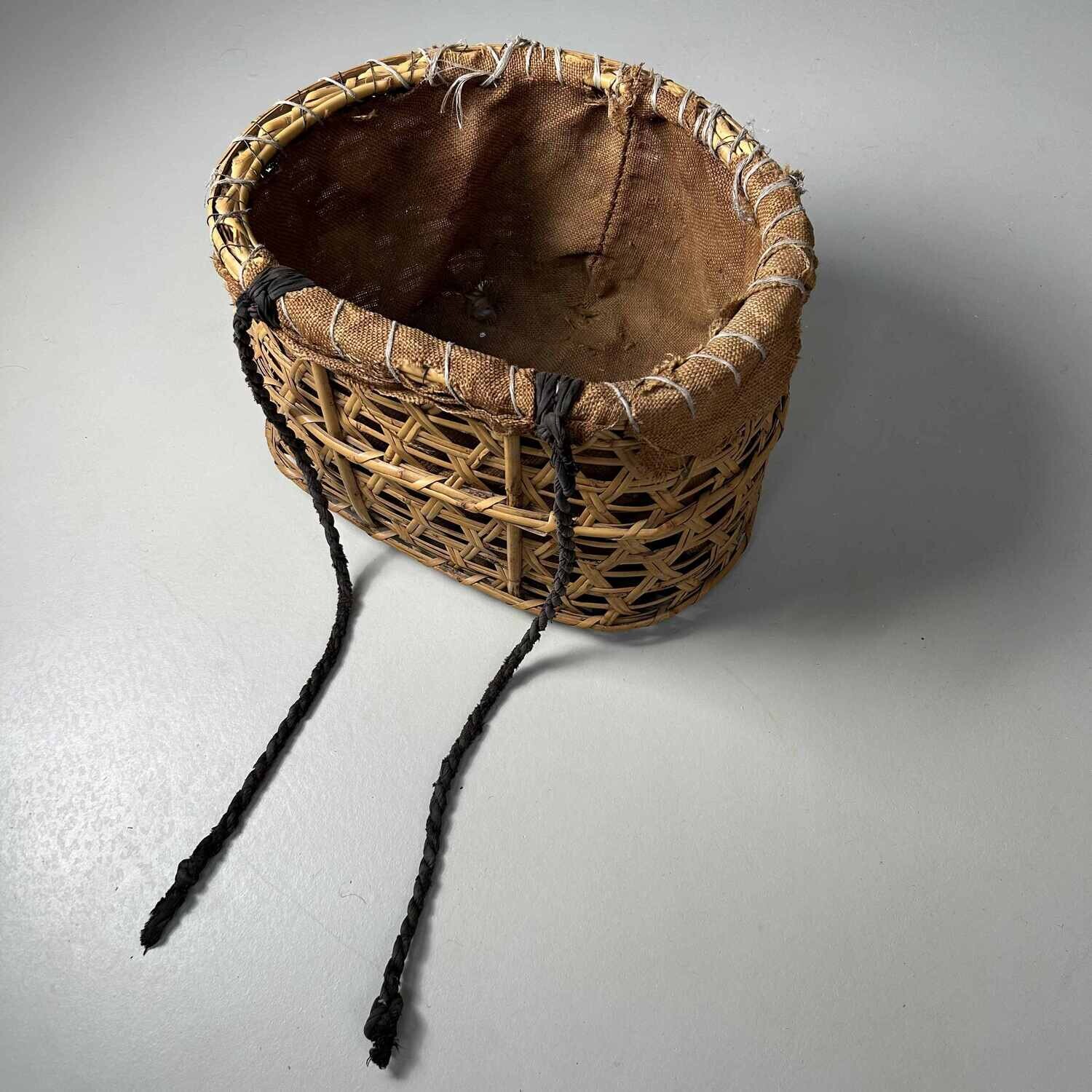 Japanese Bamboo Harvest Basket, Shōwa Period.