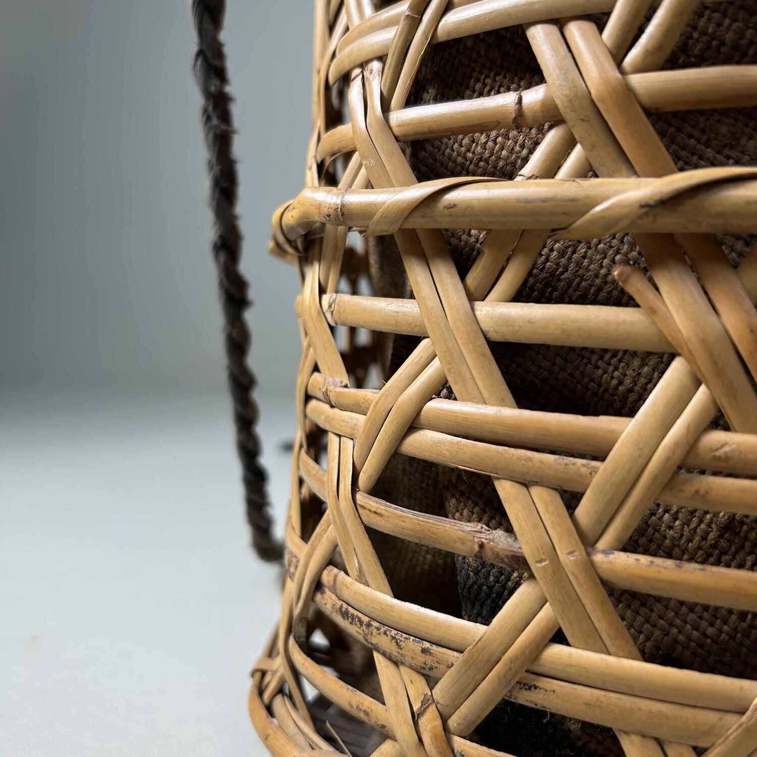 Japanese Bamboo Harvest Basket, Shōwa Period.
