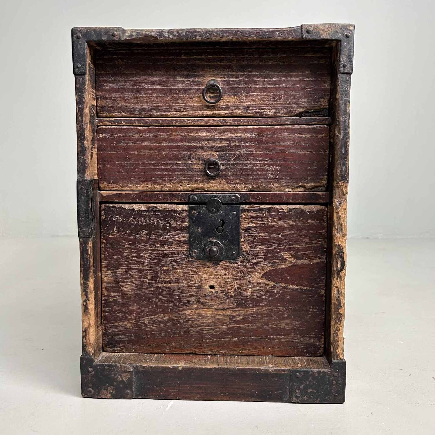 Antieke Kake-suzuri (懸硯) Documentenkastje, Meiji-periode, Japan.