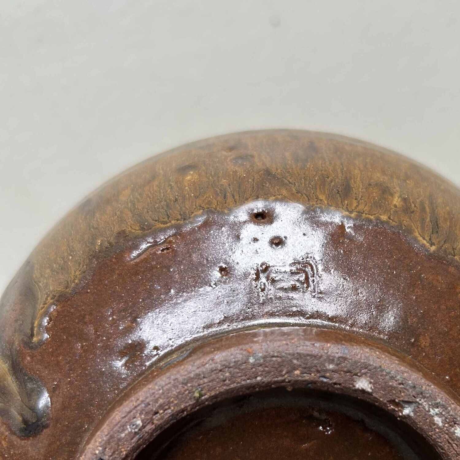 Wood-Fired Ceramic Ikebana Flower Vase, (Hizen) Kuromuta Yaki, Maruta Nobumasa, Japan.