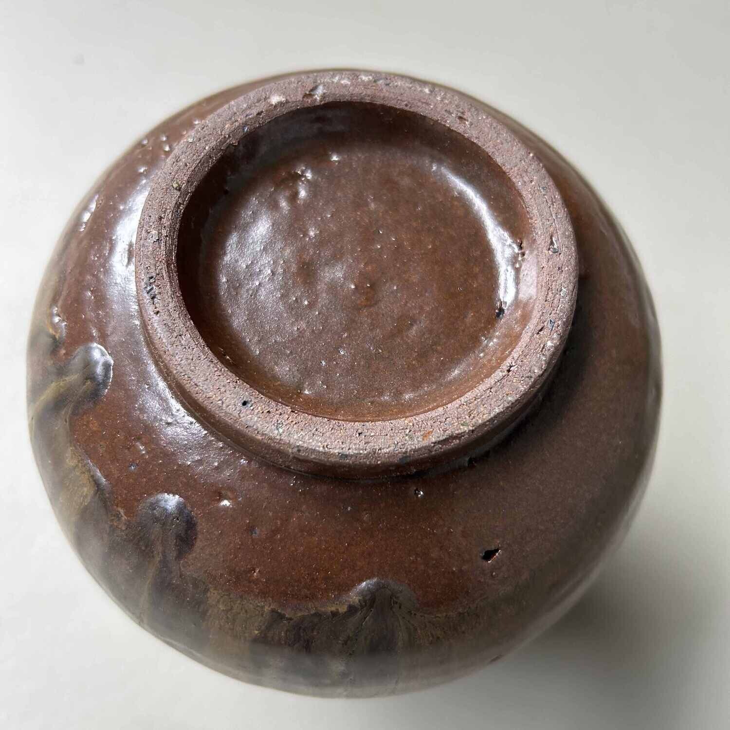 Wood-Fired Ceramic Ikebana Flower Vase, (Hizen) Kuromuta Yaki, Maruta Nobumasa, Japan.