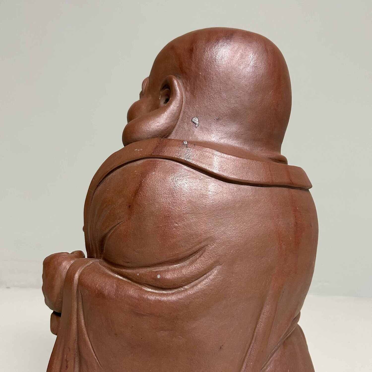 Terracotta Beeld Hotei (布袋) met Karako (唐子), Japan.