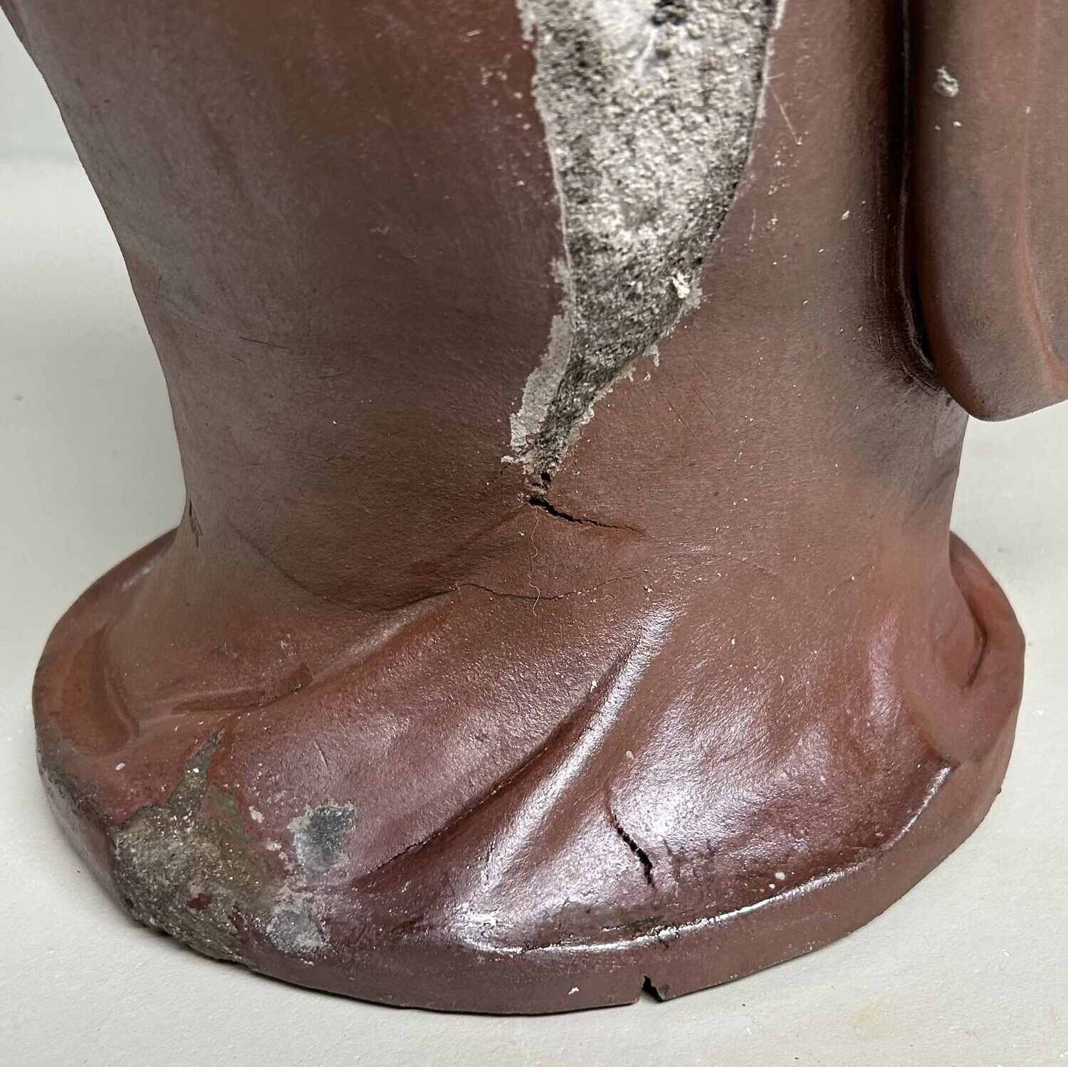 Terracotta Beeld Hotei (布袋) met Karako (唐子), Japan.