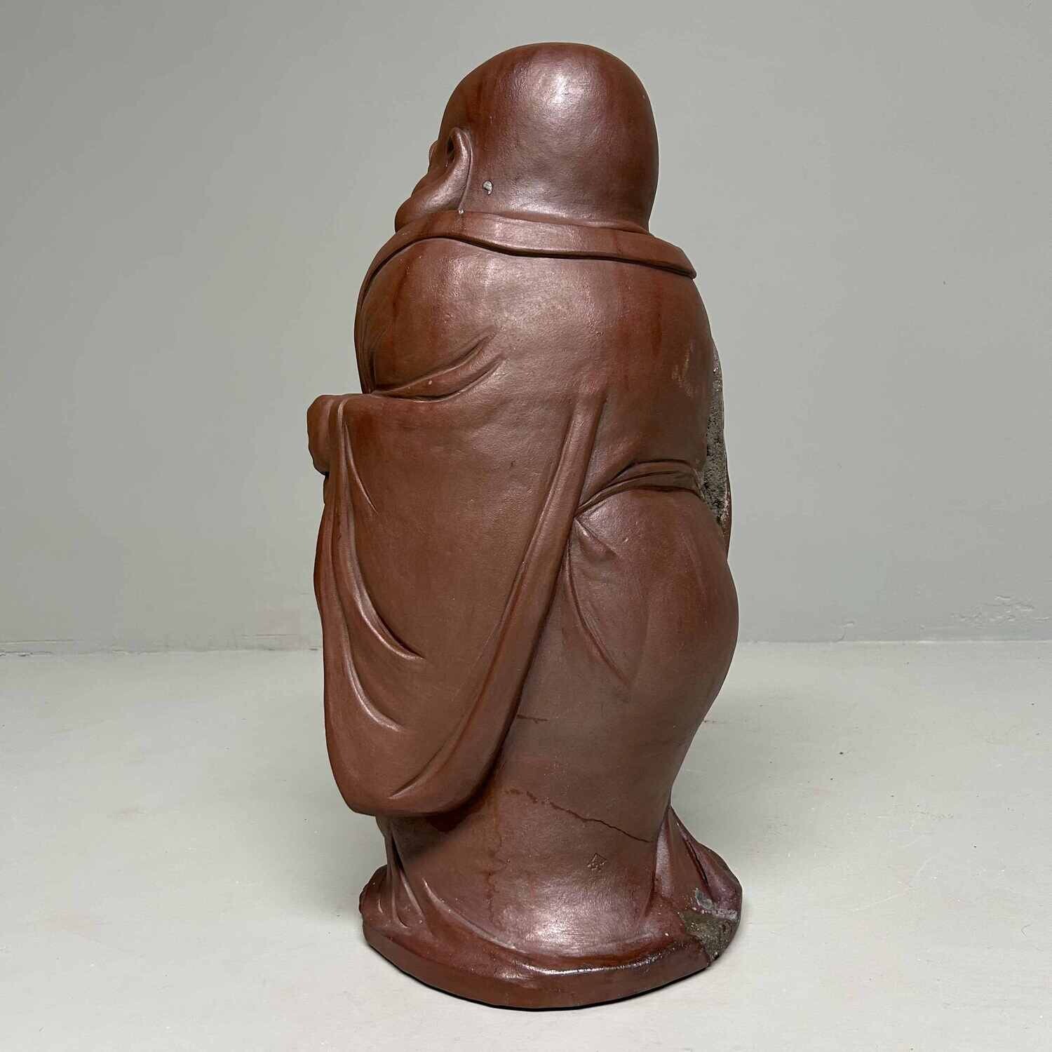 Terracotta Beeld Hotei (布袋) met Karako (唐子), Japan.