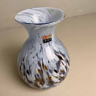 Mid Century Kurata Glass Ikebana Vase, Japan.