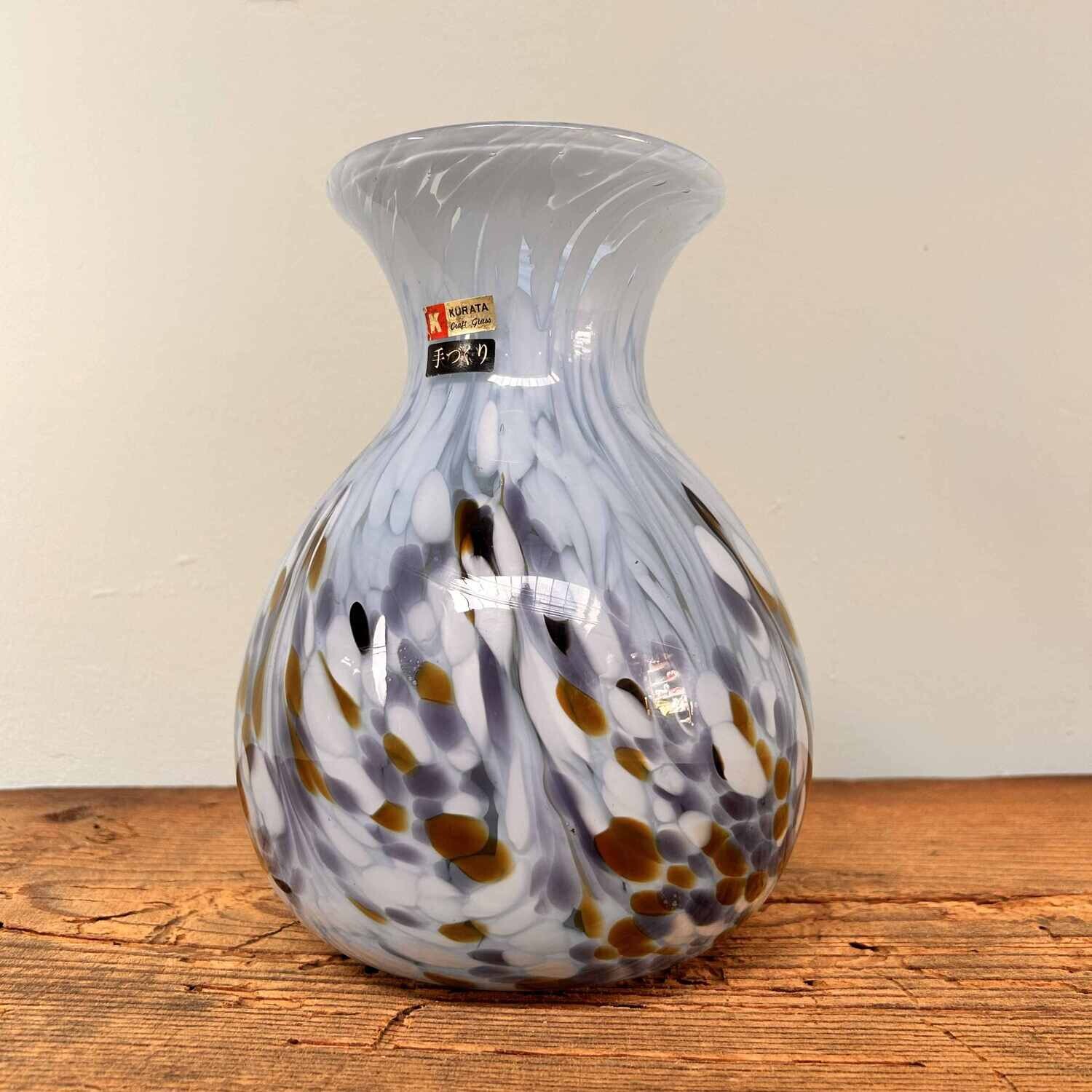 Mid Century Kurata Glass Ikebana Vaas, Japan.