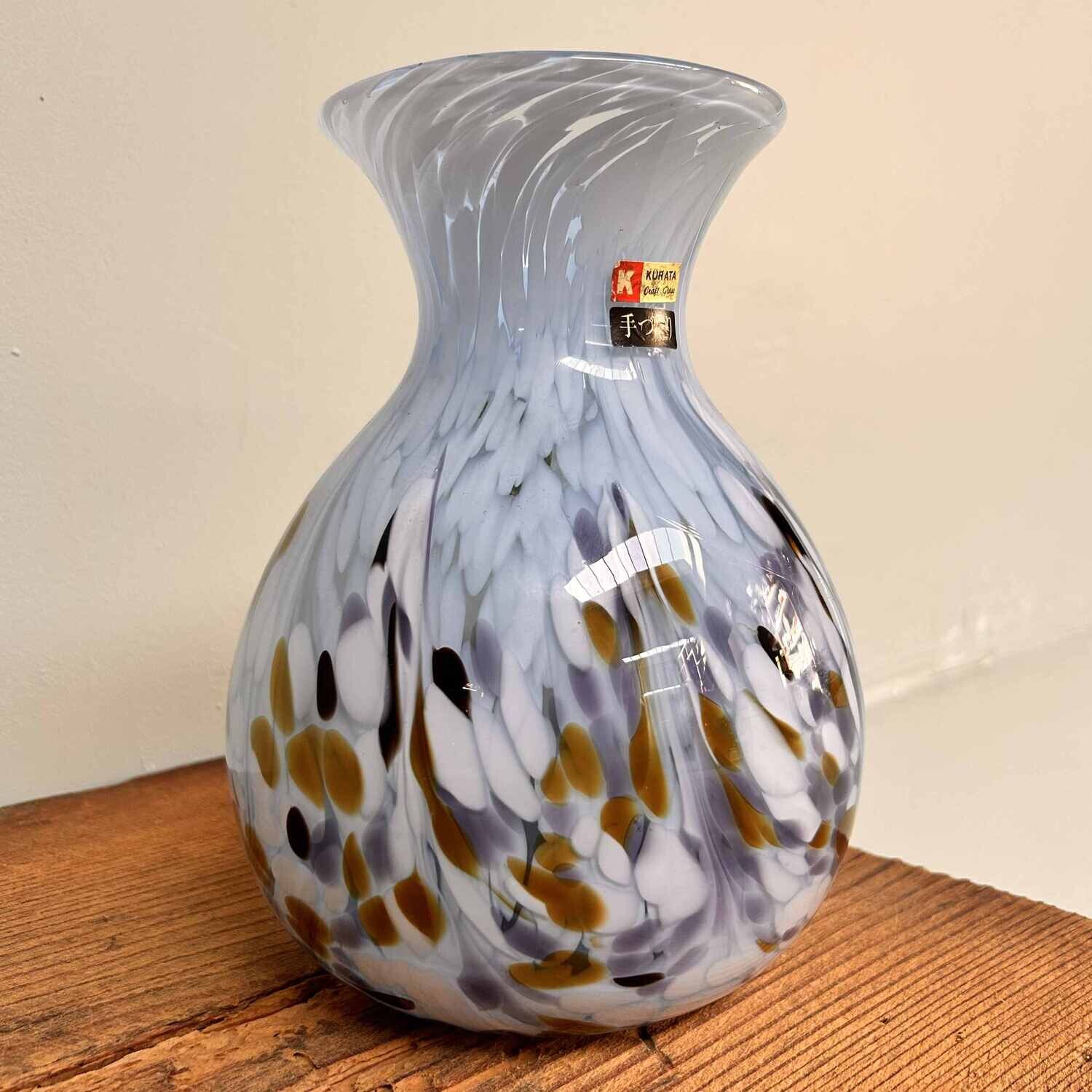 Mid Century Kurata Glass Ikebana Vase, Japan.