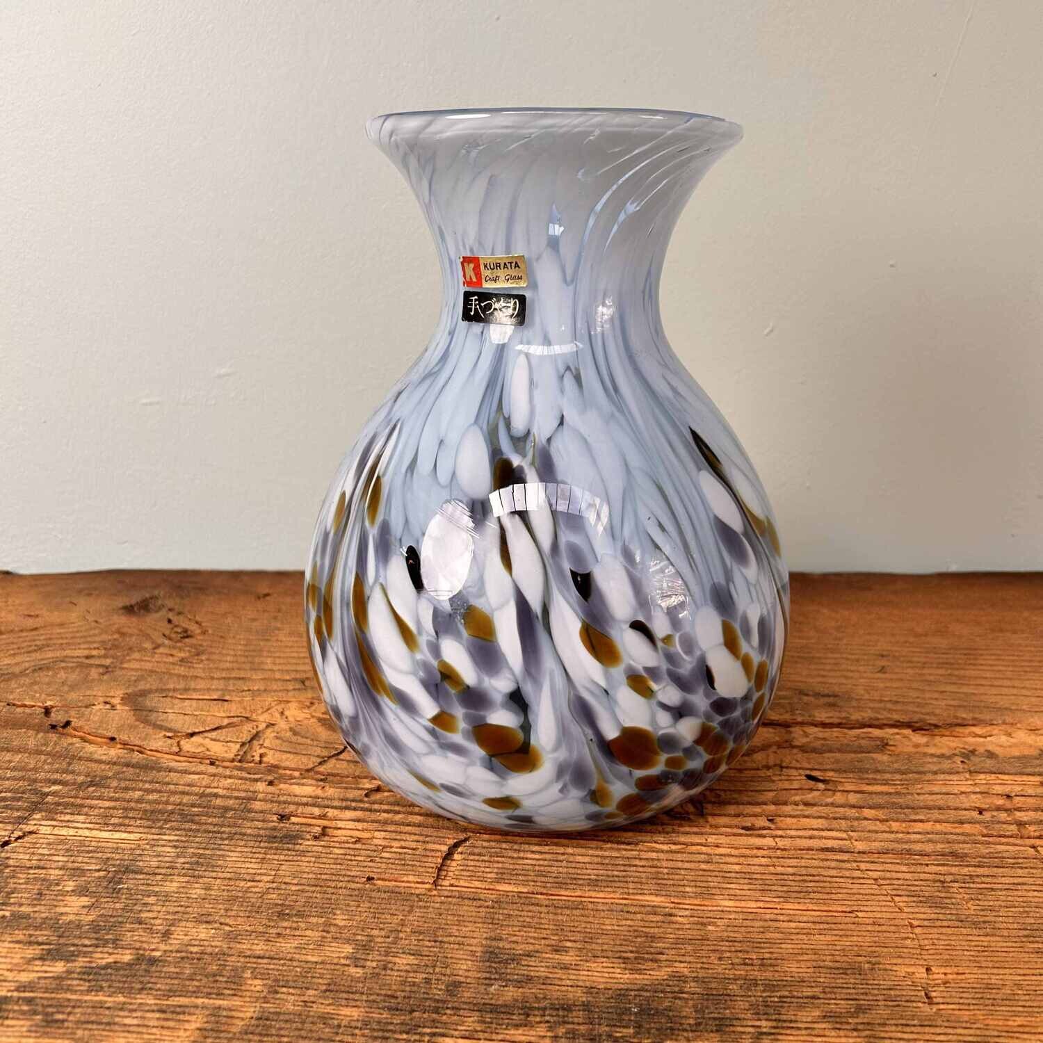 Mid Century Kurata Glass Ikebana Vase, Japan.