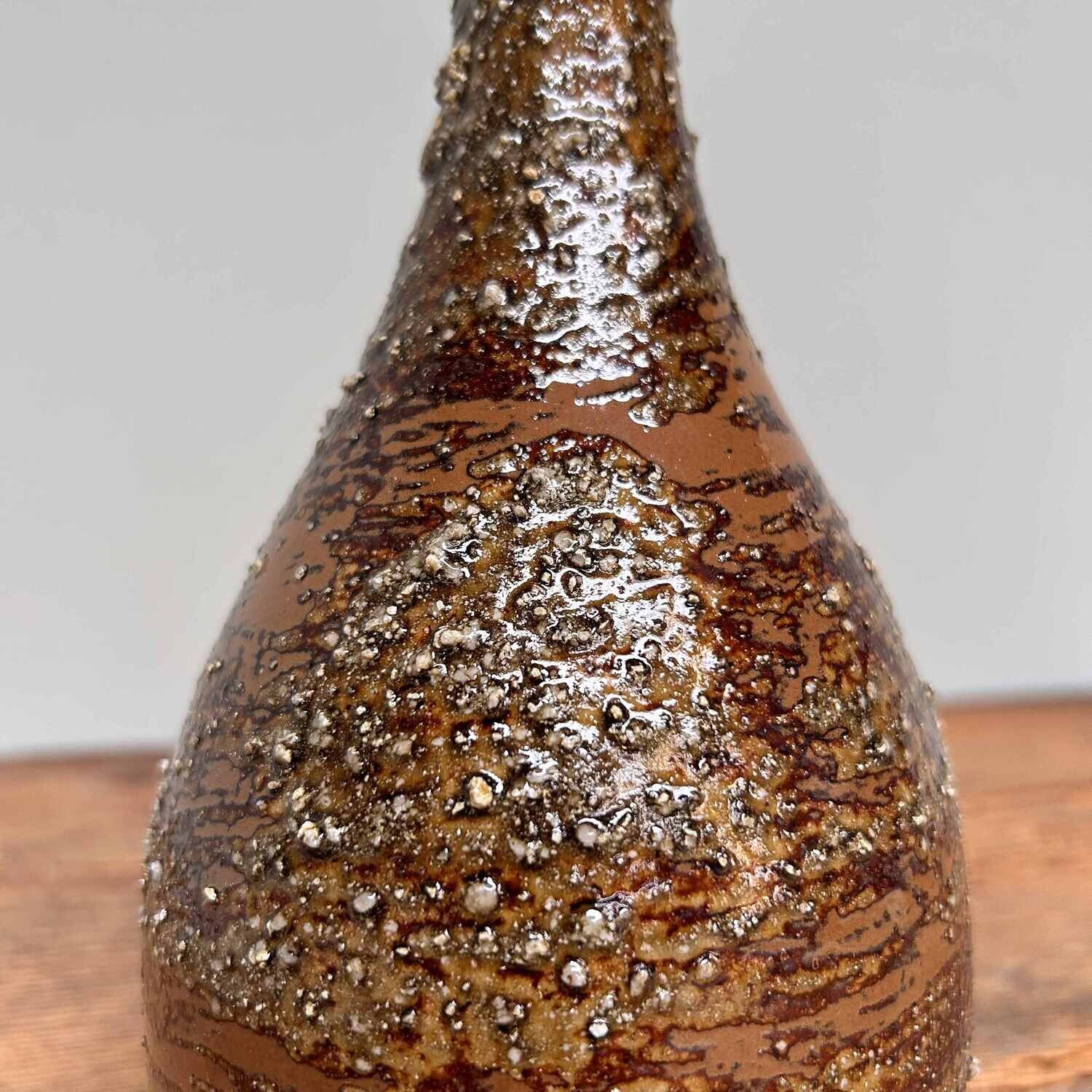 Elegant Shigaraki Ware Ikebana Flower Vase, Japan.