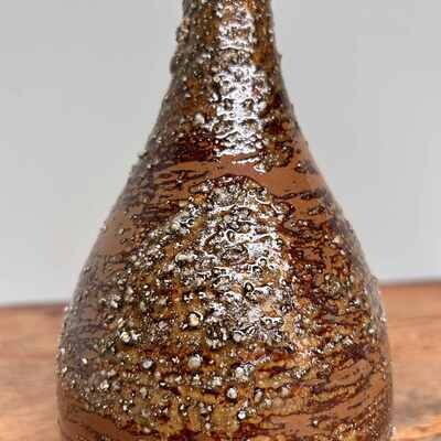 Elegant Shigaraki Ware Ikebana Flower Vase, Japan.
