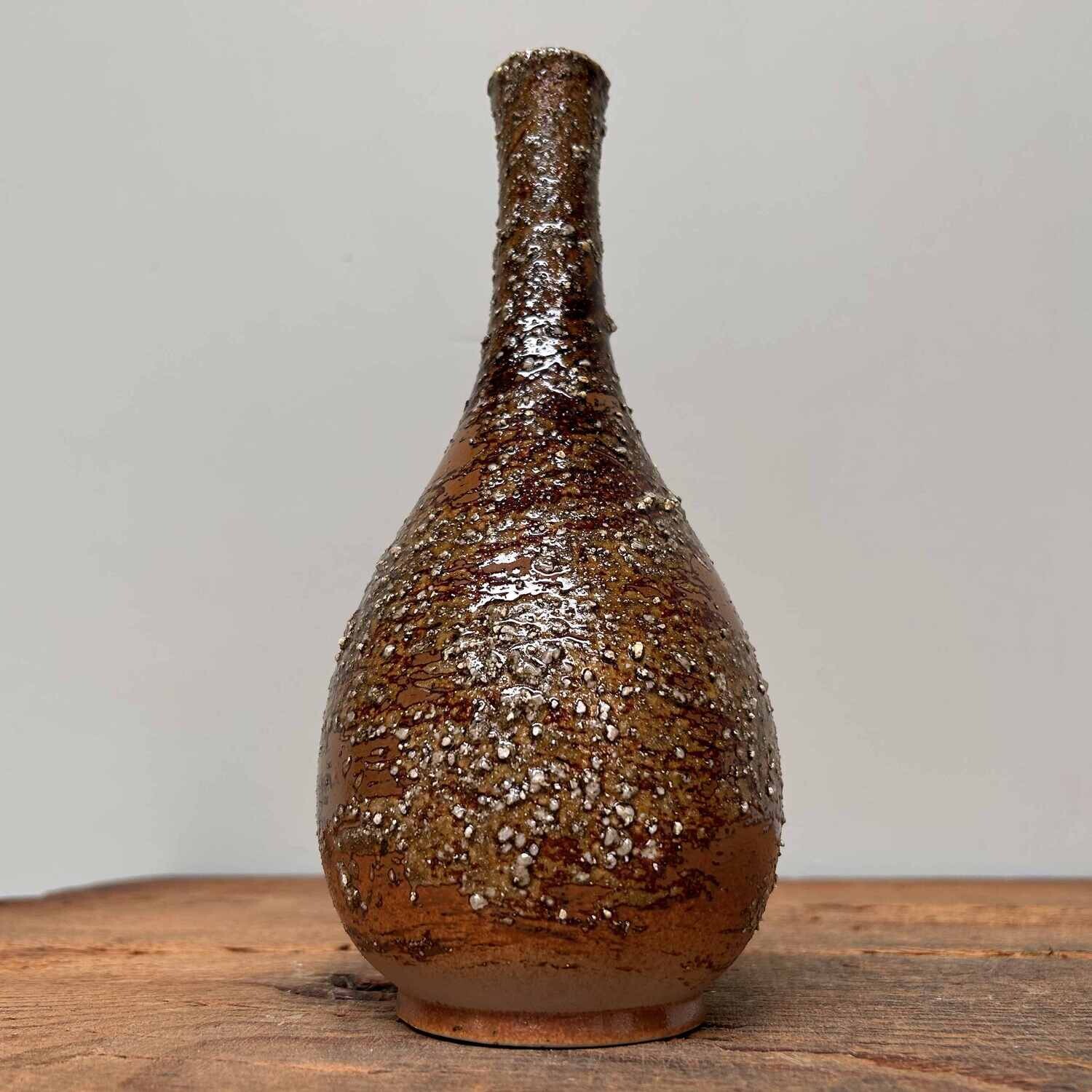 Elegant Shigaraki Ware Ikebana Flower Vase, Japan.