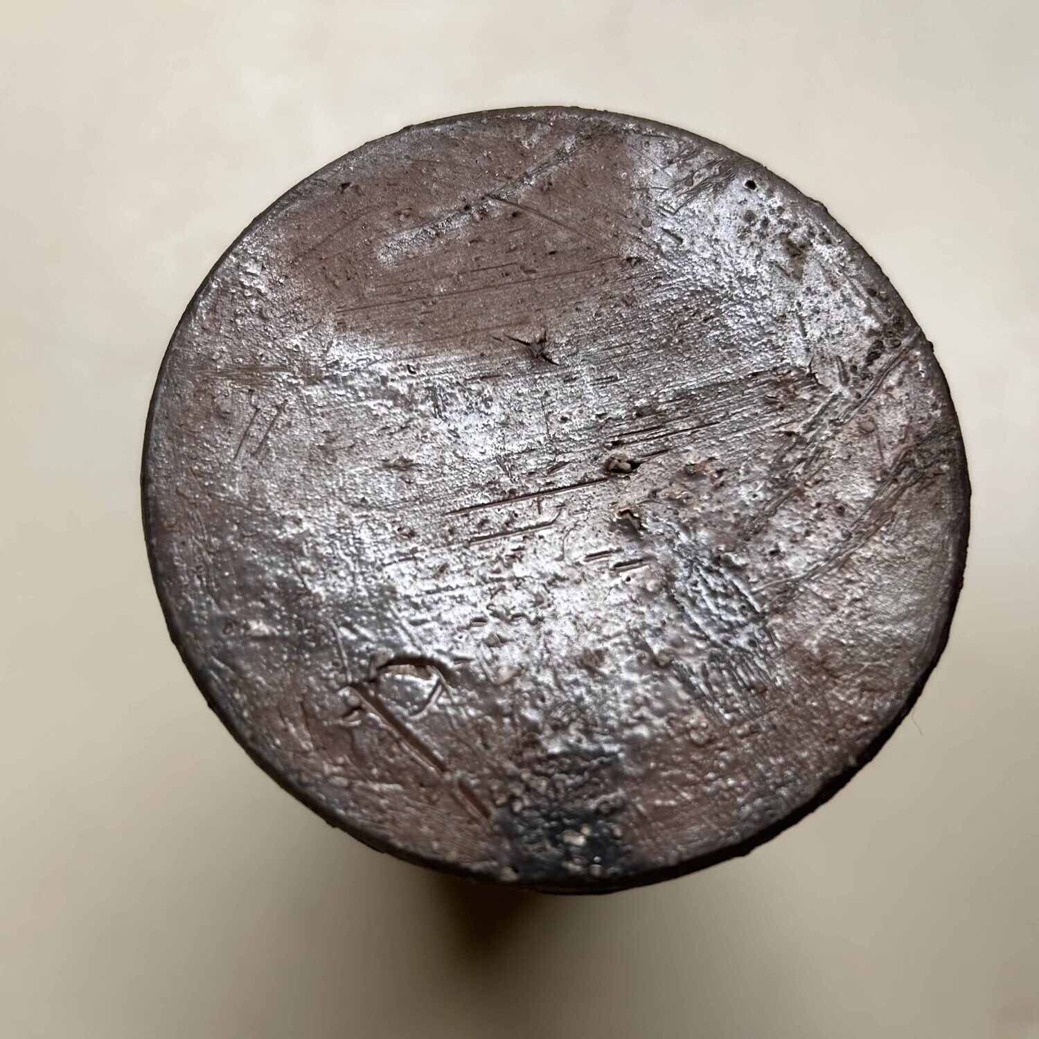 Minimalist Bizen Ikebana Flower Vase, Japan.