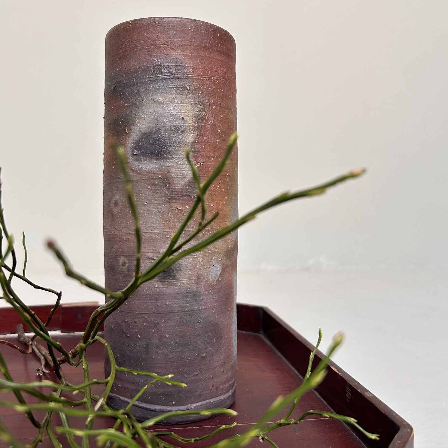 Minimalist Bizen Ikebana Flower Vase, Japan.
