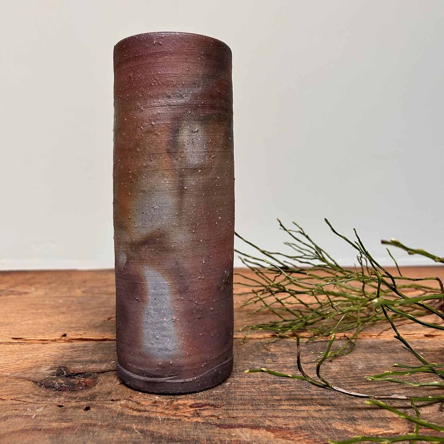 Minimalist Bizen Ikebana Flower Vase, Japan.