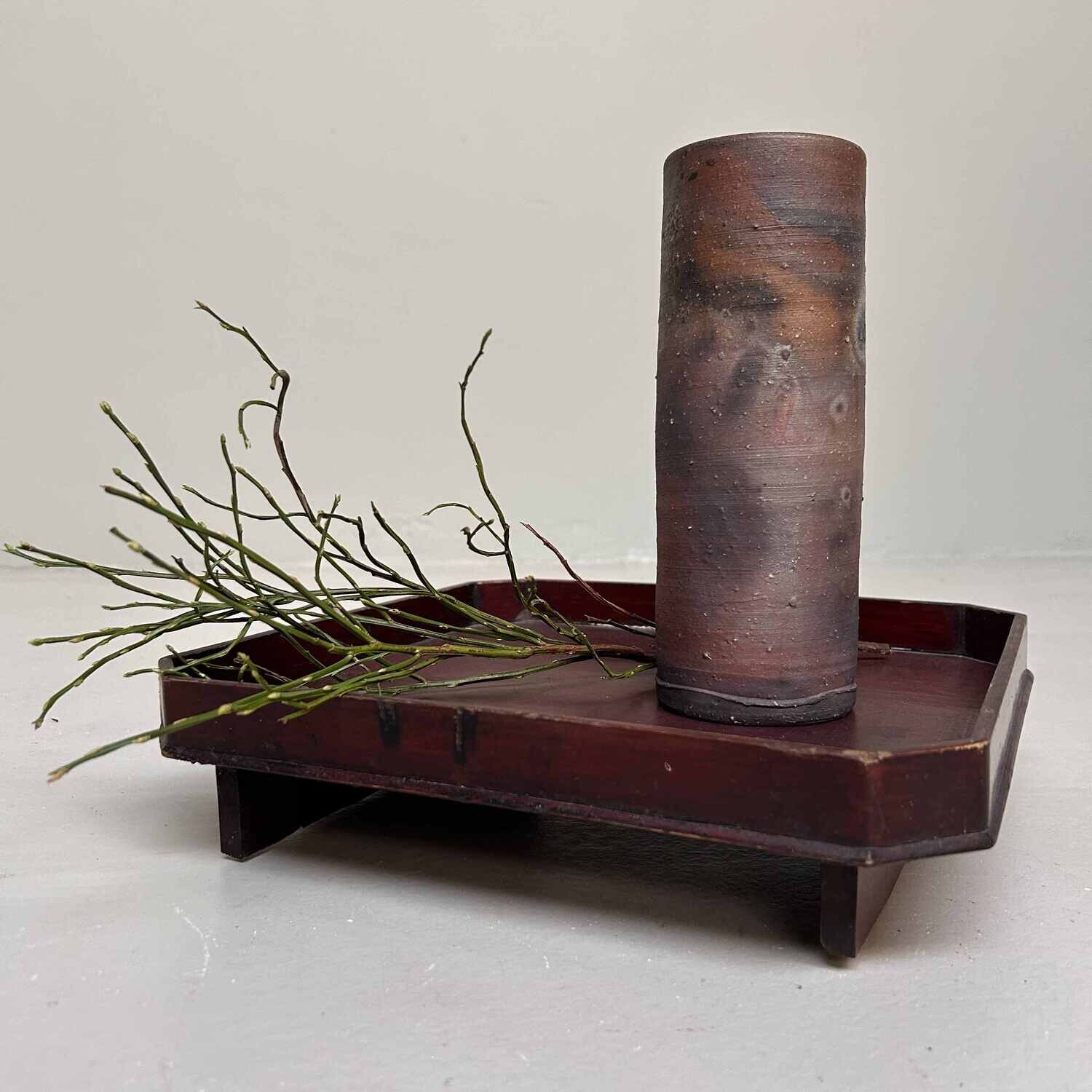 Minimalist Bizen Ikebana Flower Vase, Japan.