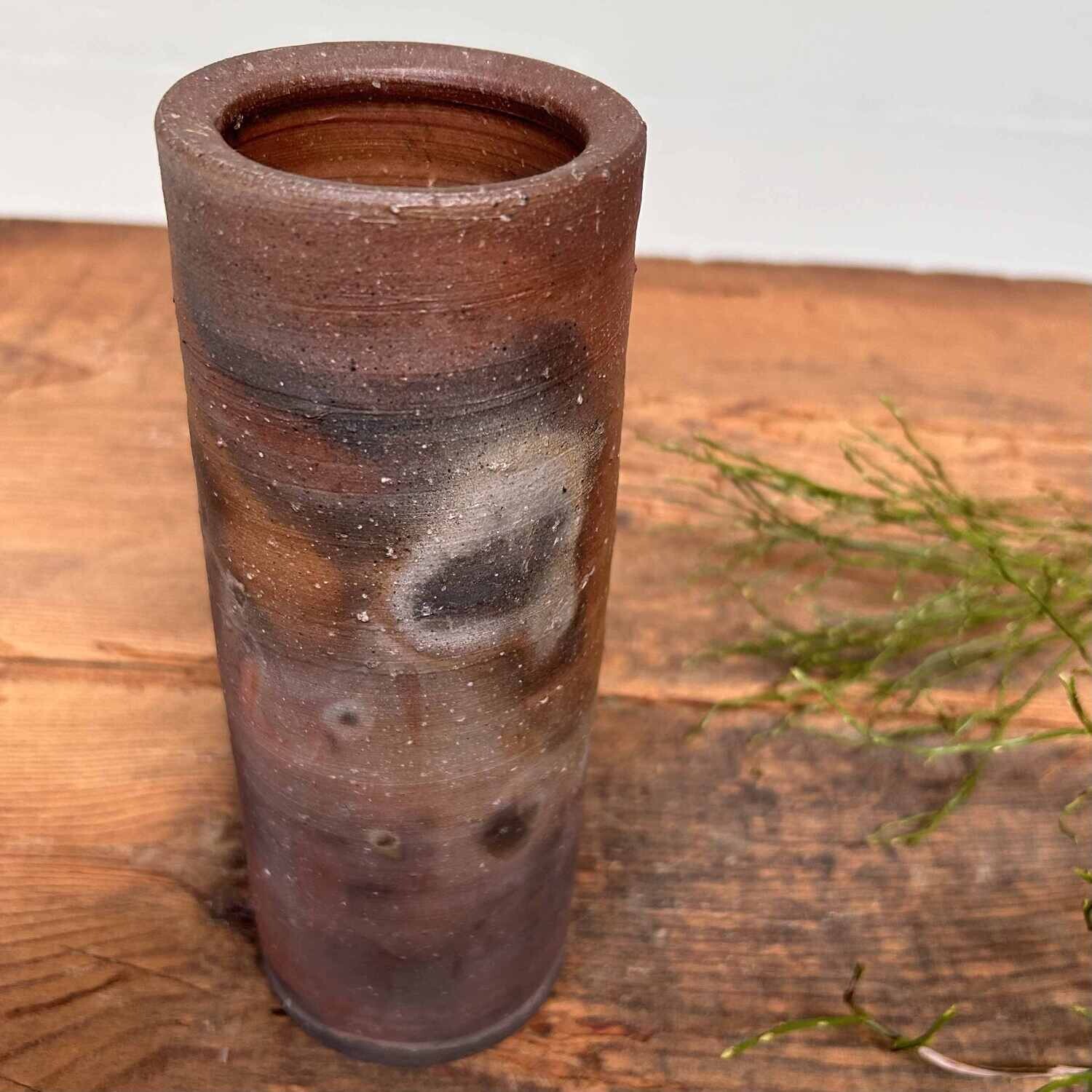 Minimalist Bizen Ikebana Flower Vase, Japan.