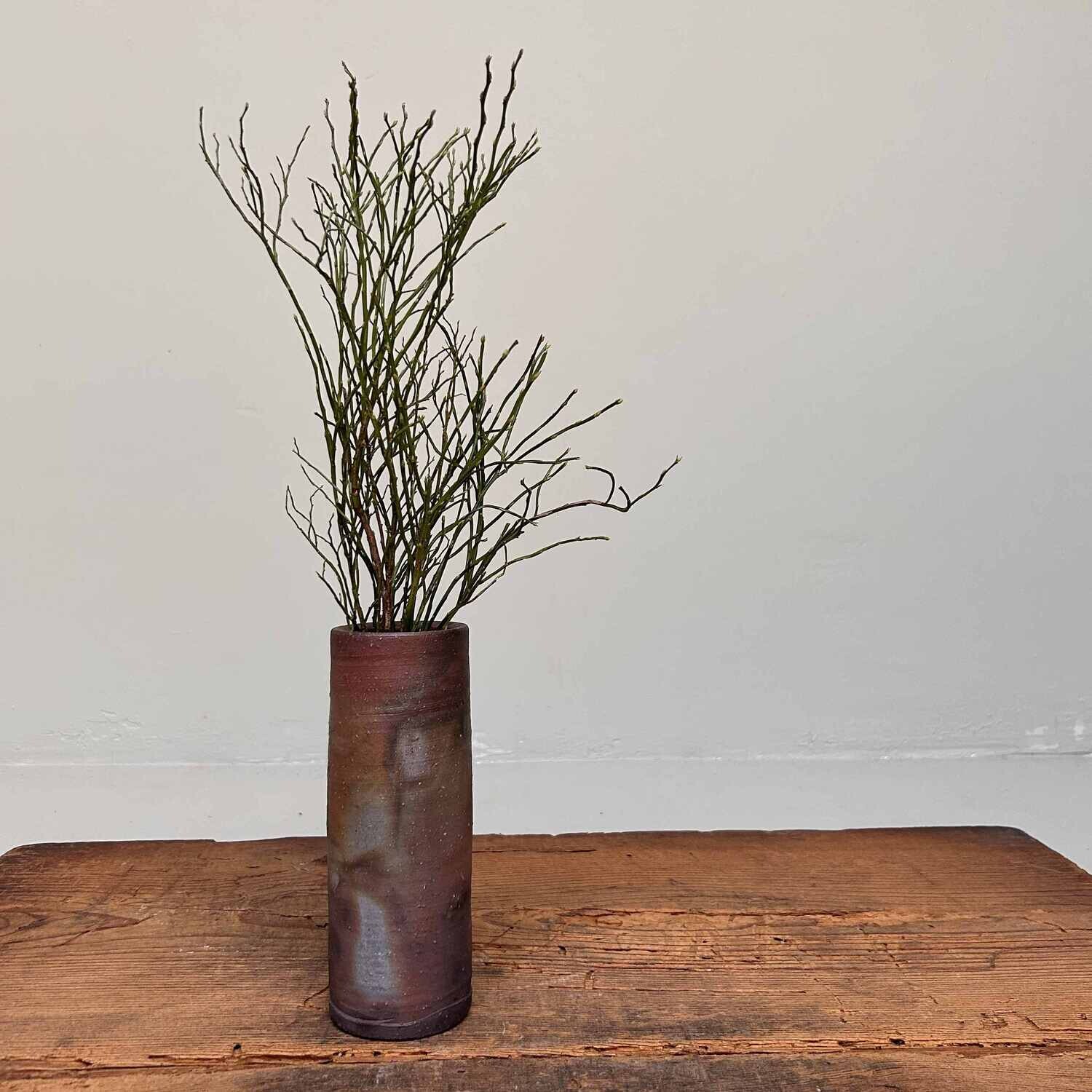 Minimalist Bizen Ikebana Flower Vase, Japan.