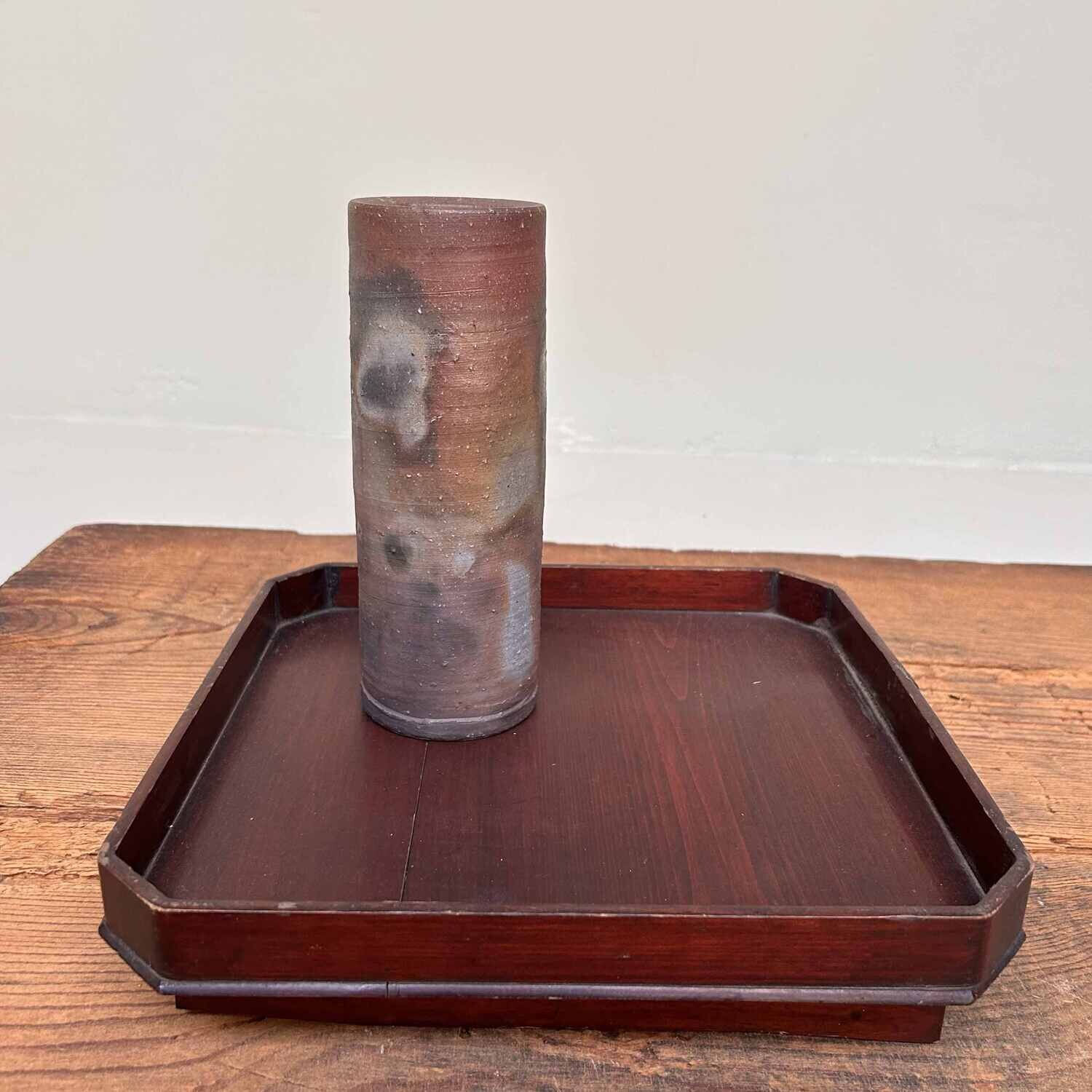 Minimalist Bizen Ikebana Flower Vase, Japan.