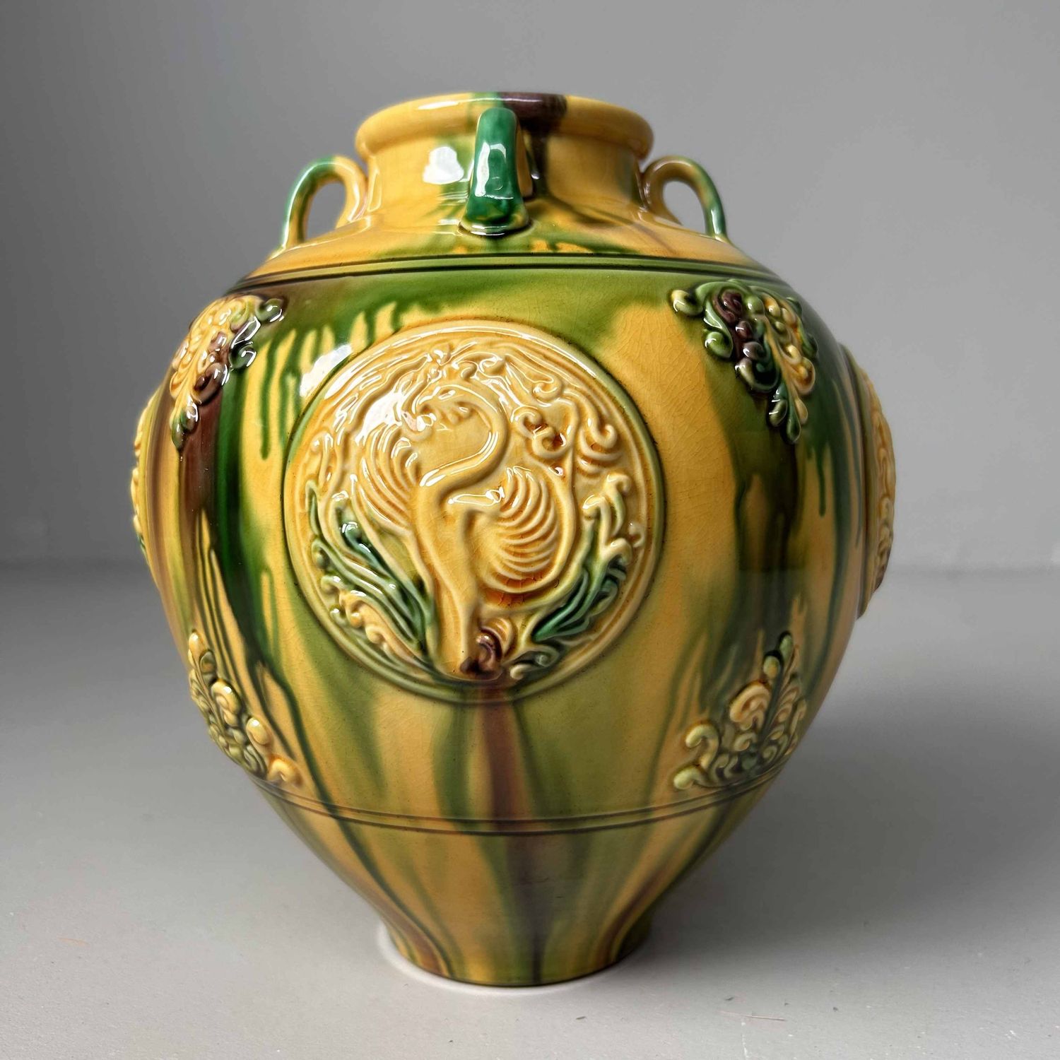 Feniks Ikebana Bloemenvaas, jaren '70, Nagasaki Sansai, Japan.