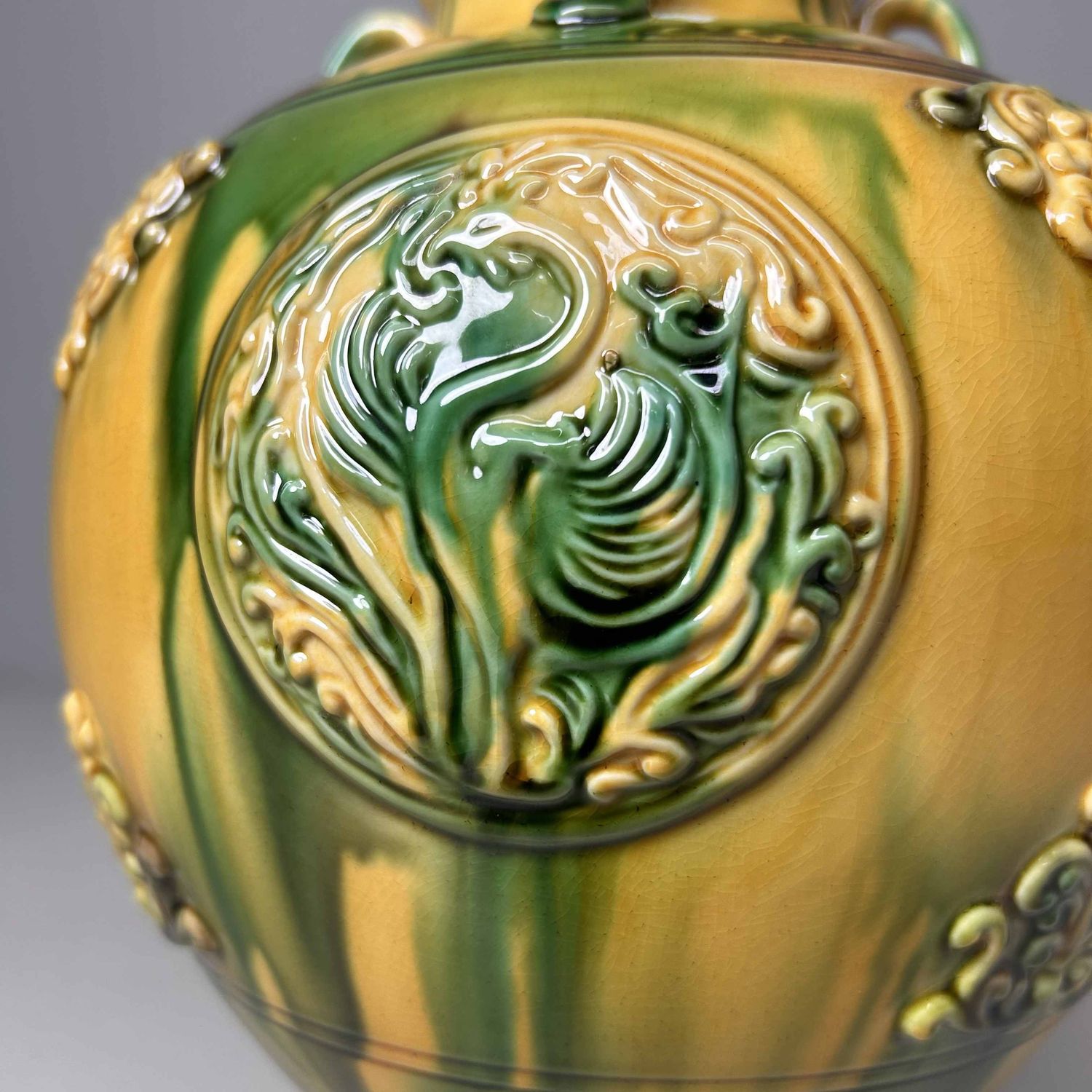 Feniks Ikebana Bloemenvaas, jaren '70, Nagasaki Sansai, Japan.