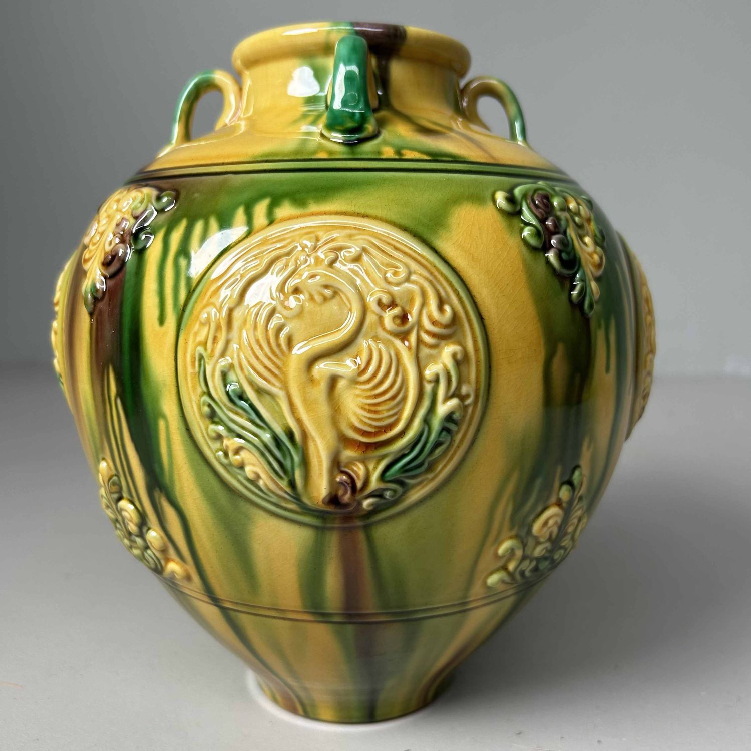 Feniks Ikebana Bloemenvaas, jaren '70, Nagasaki Sansai, Japan.