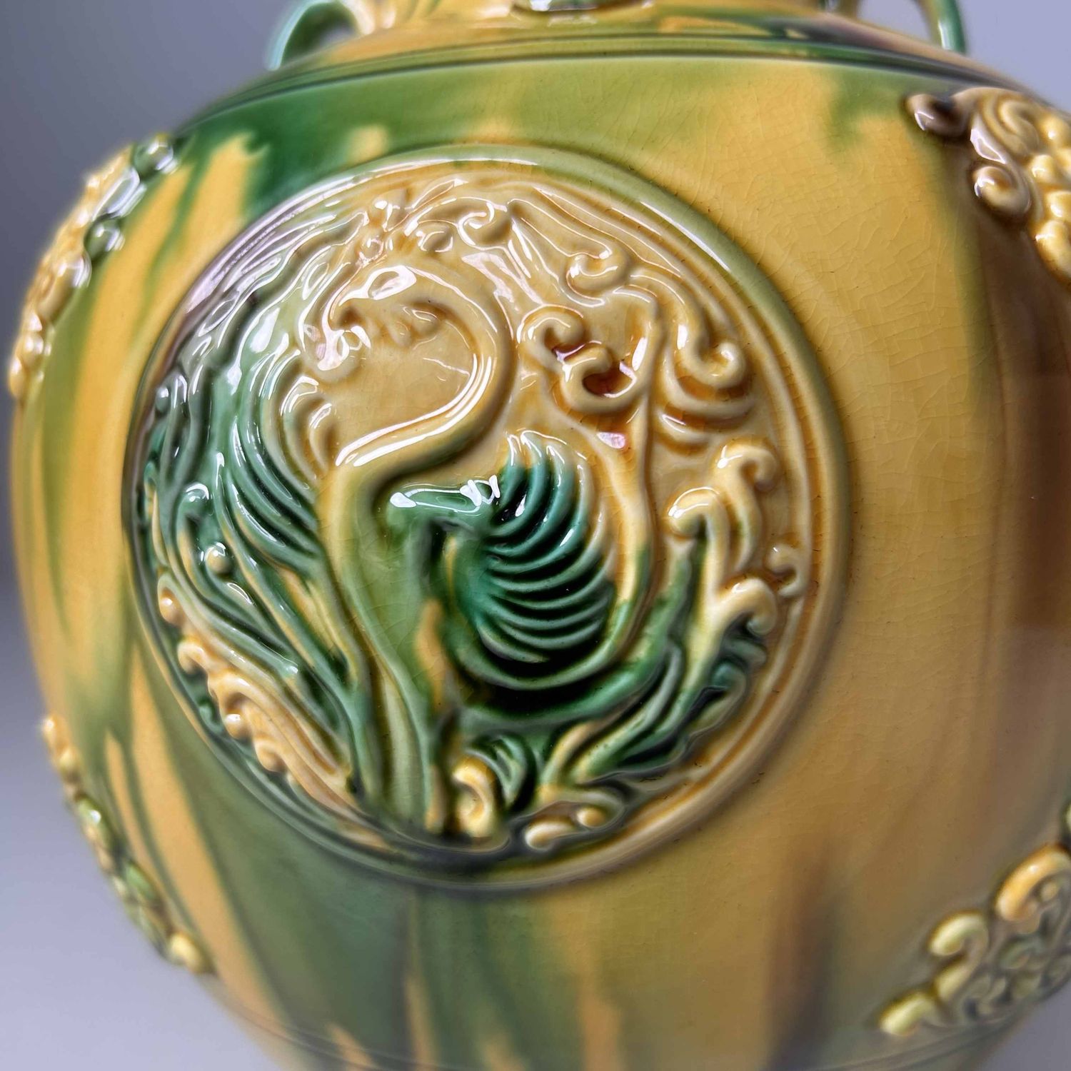 Feniks Ikebana Bloemenvaas, jaren '70, Nagasaki Sansai, Japan.