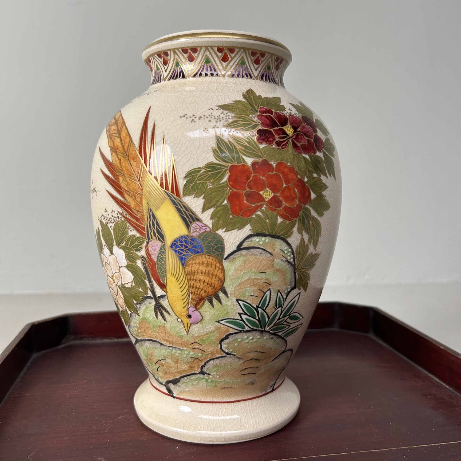 Japanse Satsuma Ikebana Bloemenvaas, Shōwa-periode.