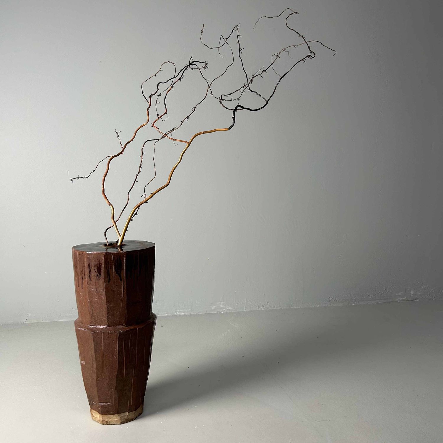 Ikebana Flower Vase, Agano Yaki, Shōwa Period, Japan.