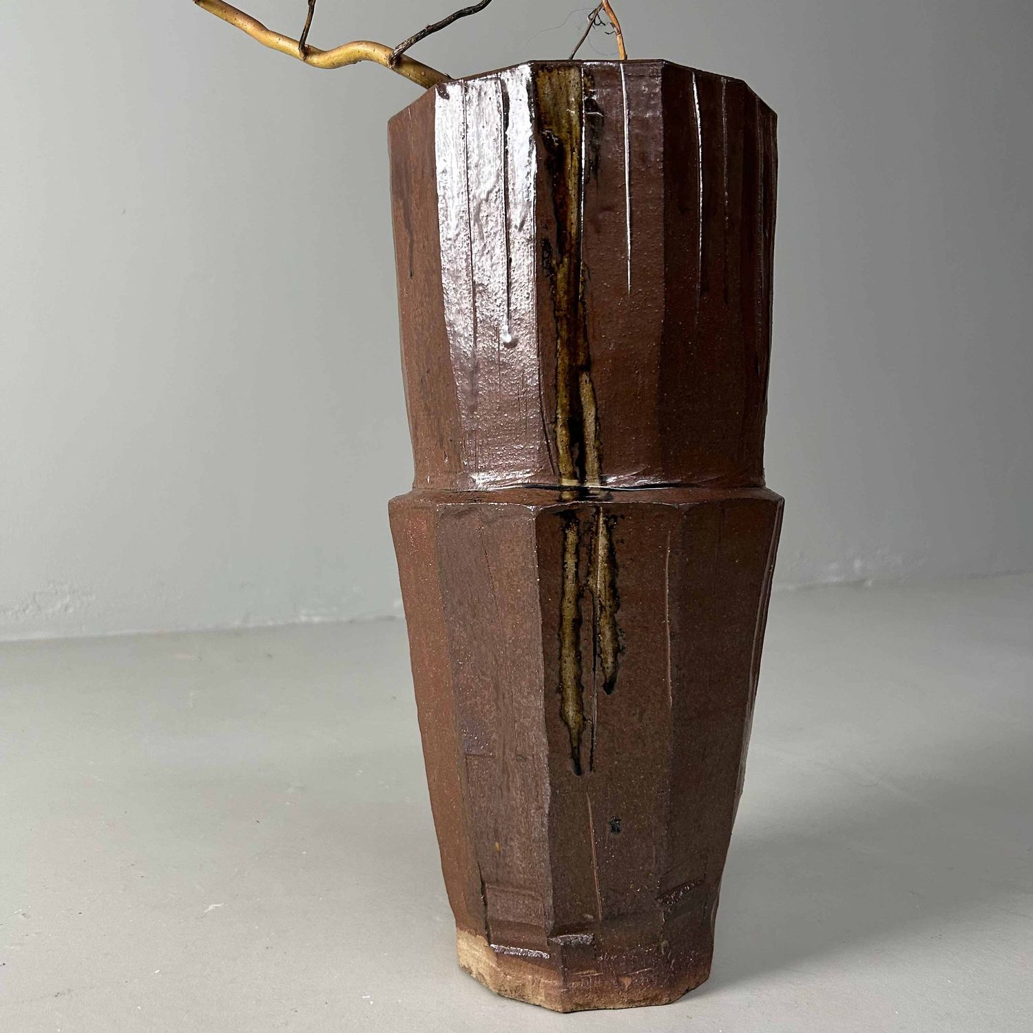 Ikebana Flower Vase, Agano Yaki, Shōwa Period, Japan.