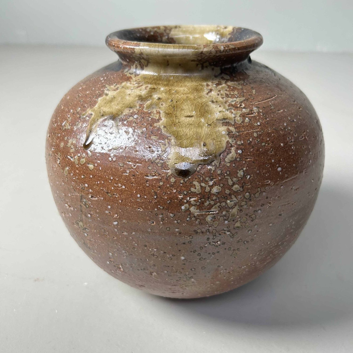 Mid Century Shigaraki Ikebana Flower Vase, Japan.