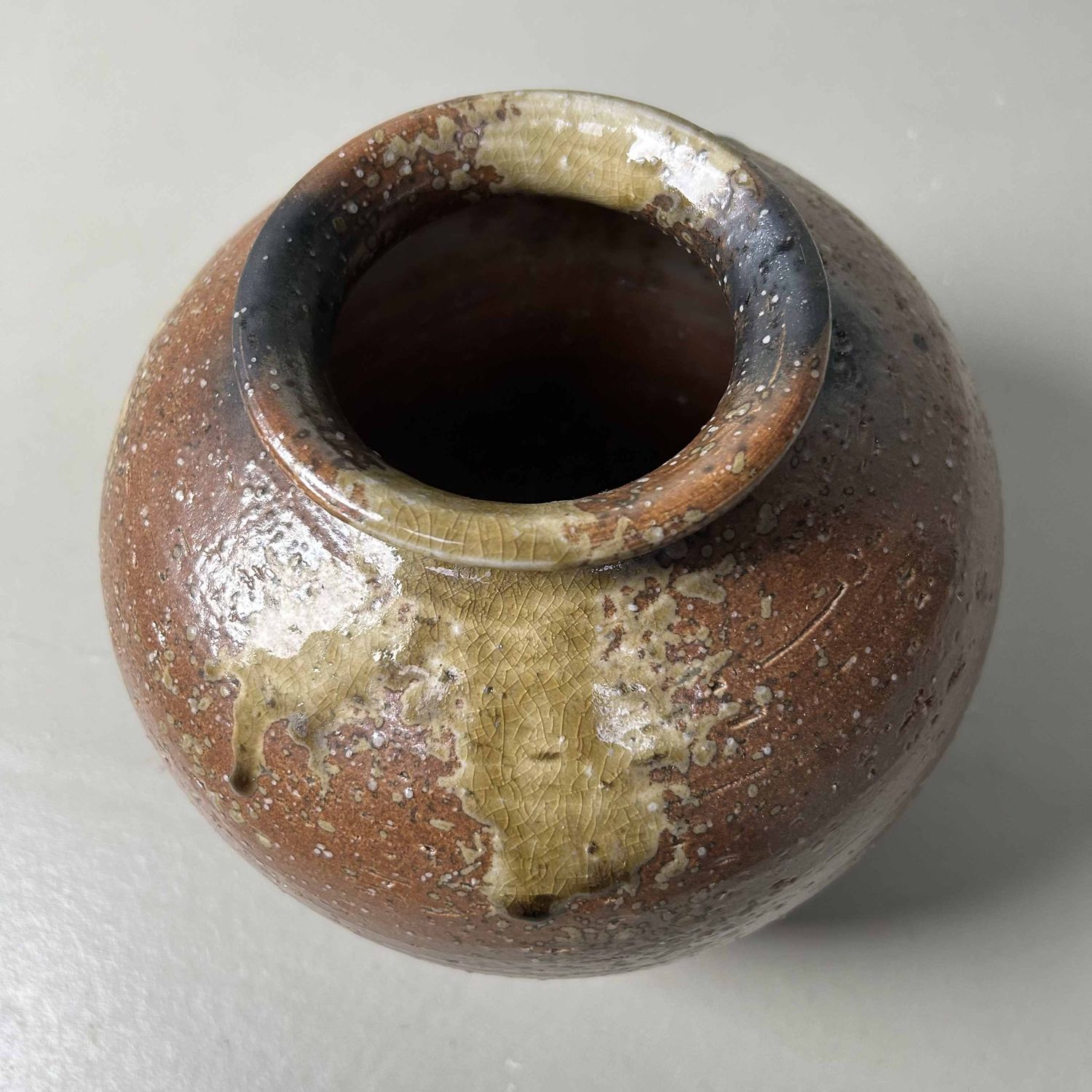 Mid Century Shigaraki Ikebana Flower Vase, Japan.