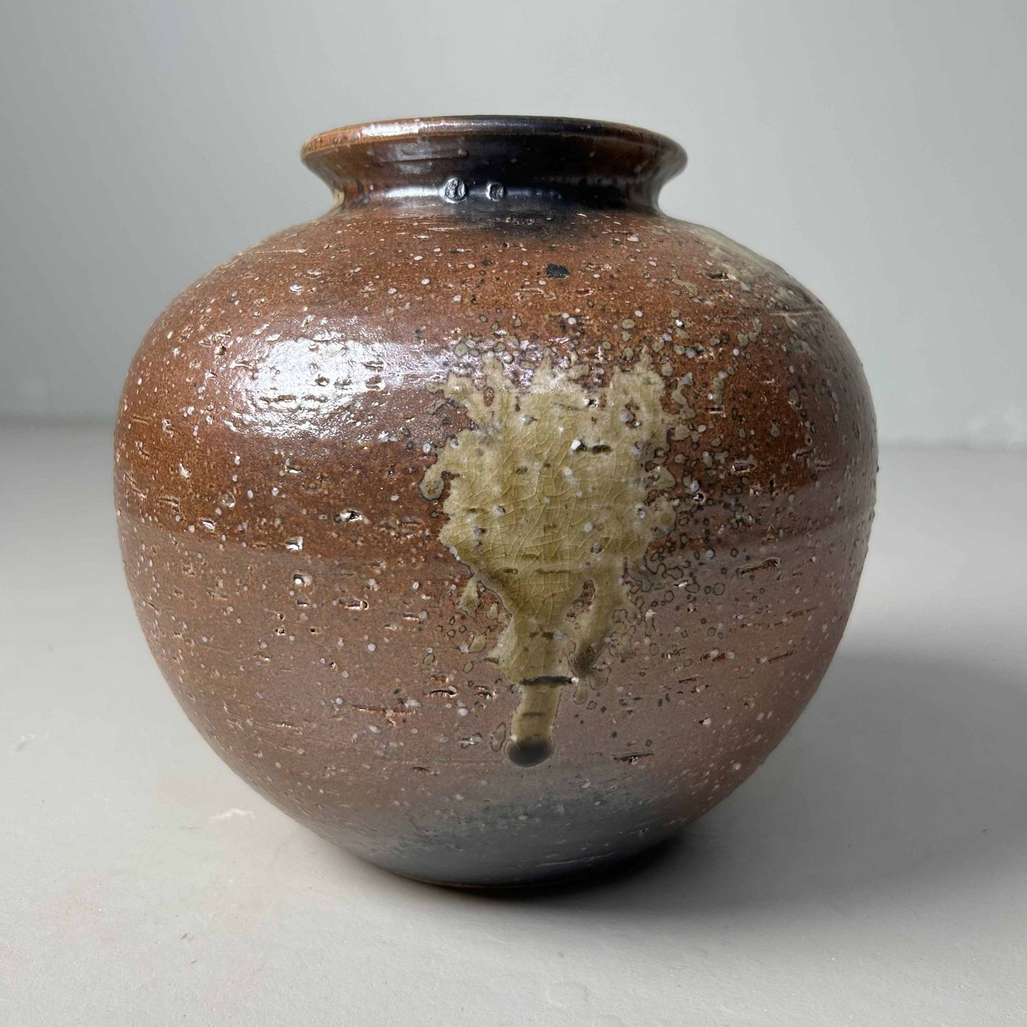 Mid Century Shigaraki Ikebana Flower Vase, Japan.