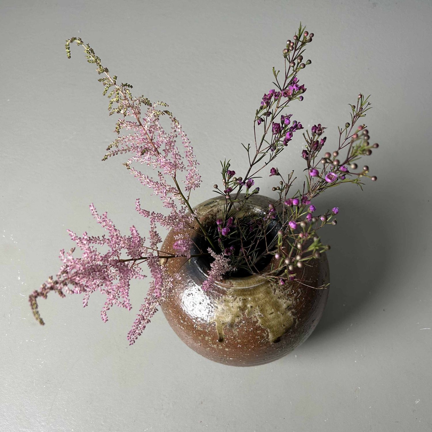 Mid Century Shigaraki Ikebana Flower Vase, Japan.
