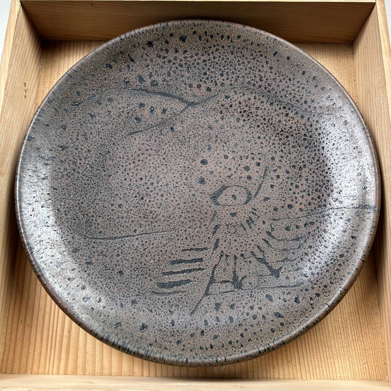 Decoratief Keramieken Bord, Tanba Yaki, Ōgami Shō, Japan.