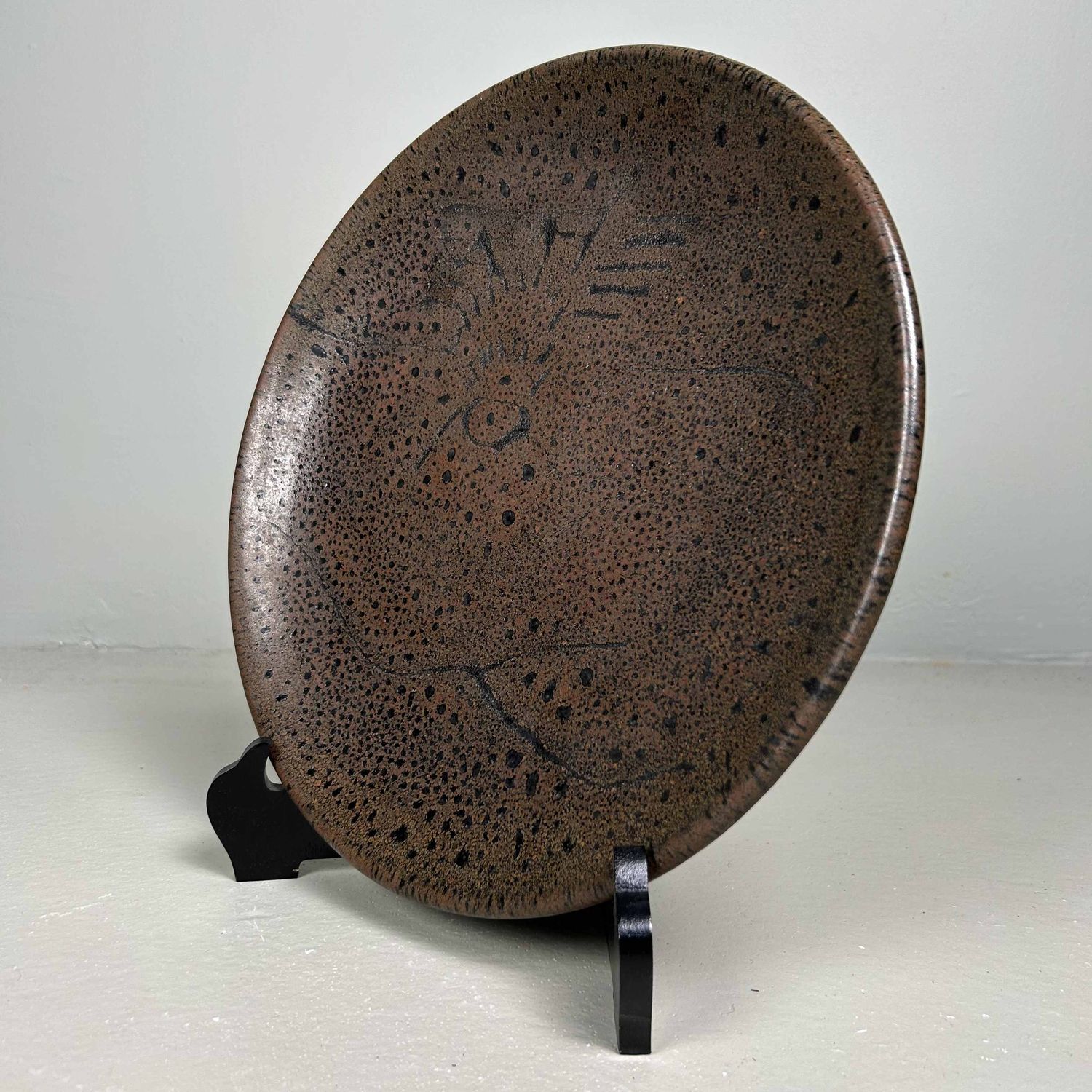 Decoratief Keramieken Bord, Tanba Yaki, Ōgami Shō, Japan.