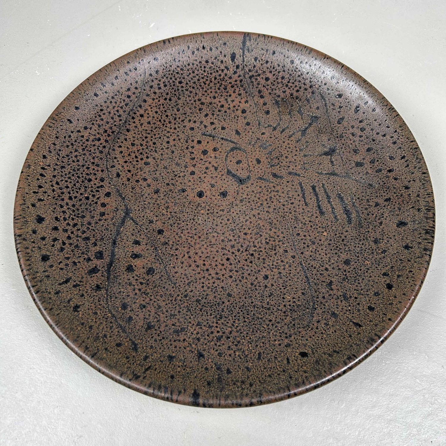 Decoratief Keramieken Bord, Tanba Yaki, Ōgami Shō, Japan.