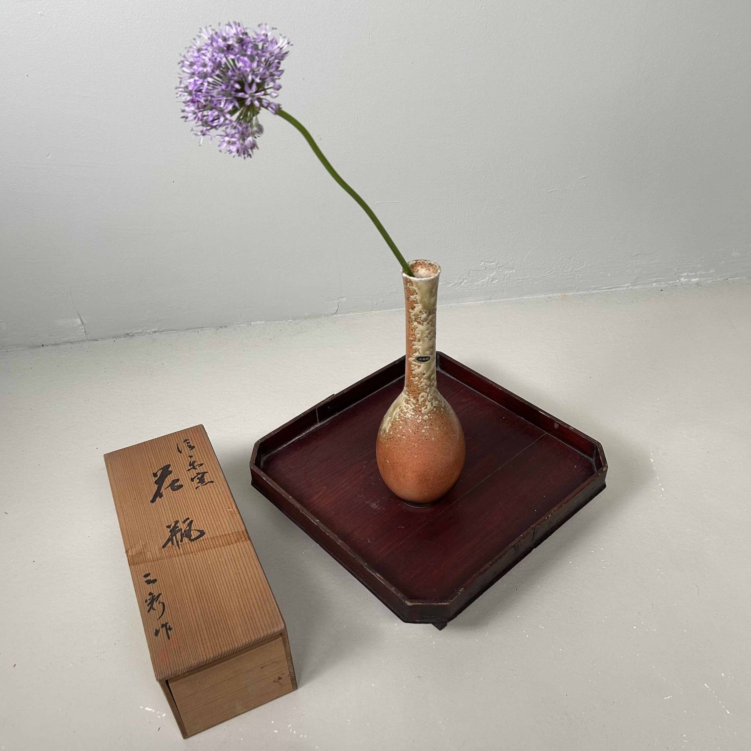 Elegant Shigaraki Flower Vase, 1960s, Japan.