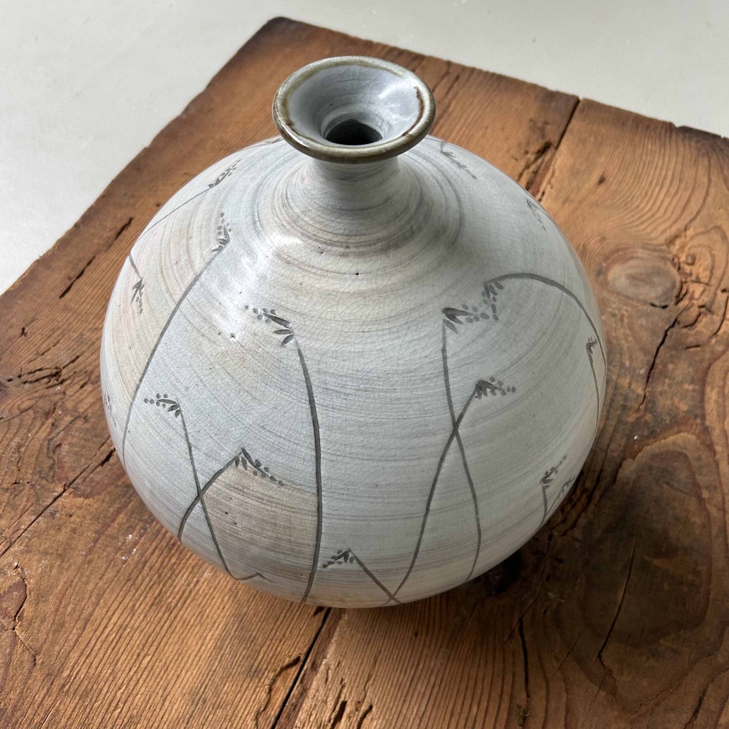 Ikebana Flower Vase 'Susuki', Ichinose Ware 一の瀬焼, Japan.