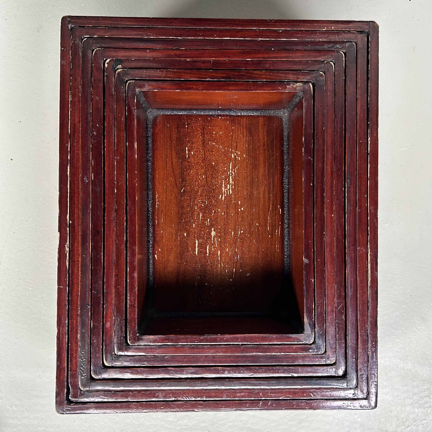 Set van 7 Kiridame Houten Nestkisten, Taishō-periode, Japan.