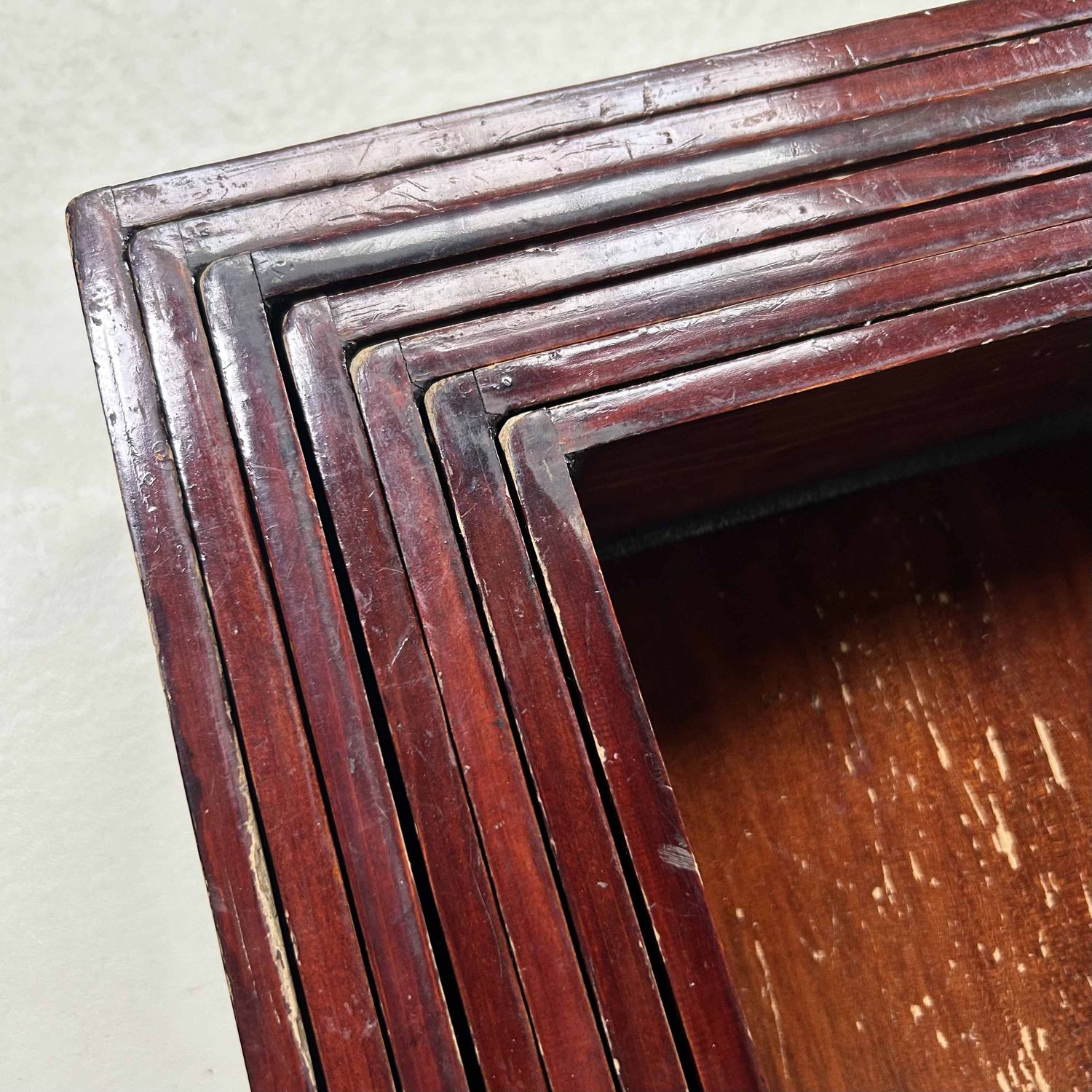 Set van 7 Kiridame Houten Nestkisten, Taishō-periode, Japan.