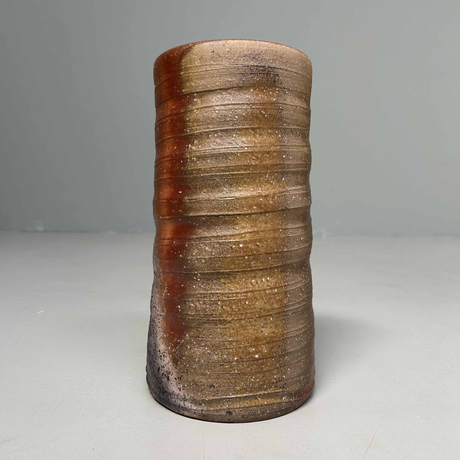 Shigaraki Yaki Ikebana Flower Vase, 1970s, Japan.