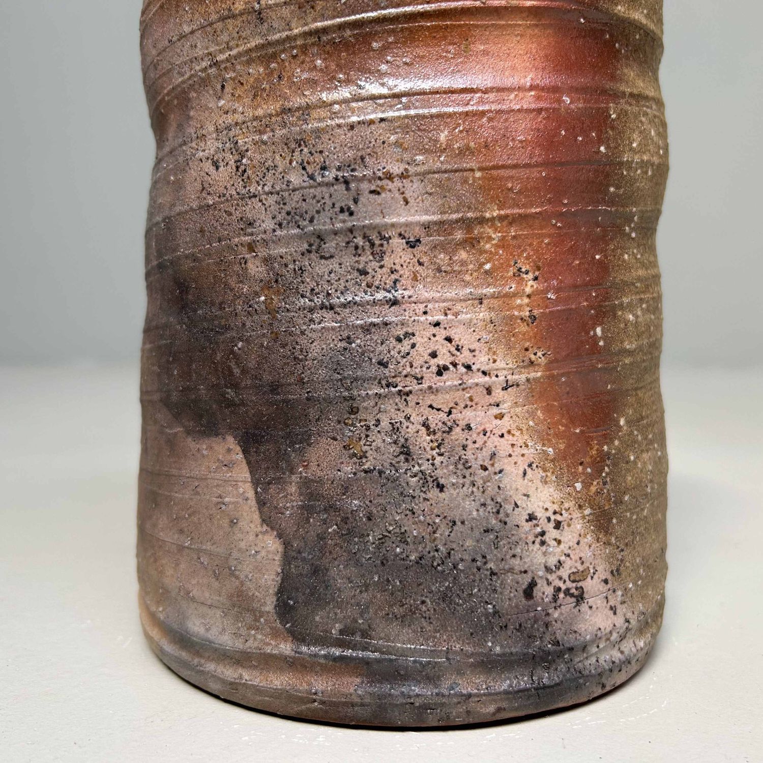 Shigaraki Yaki Ikebana Flower Vase, 1970s, Japan.