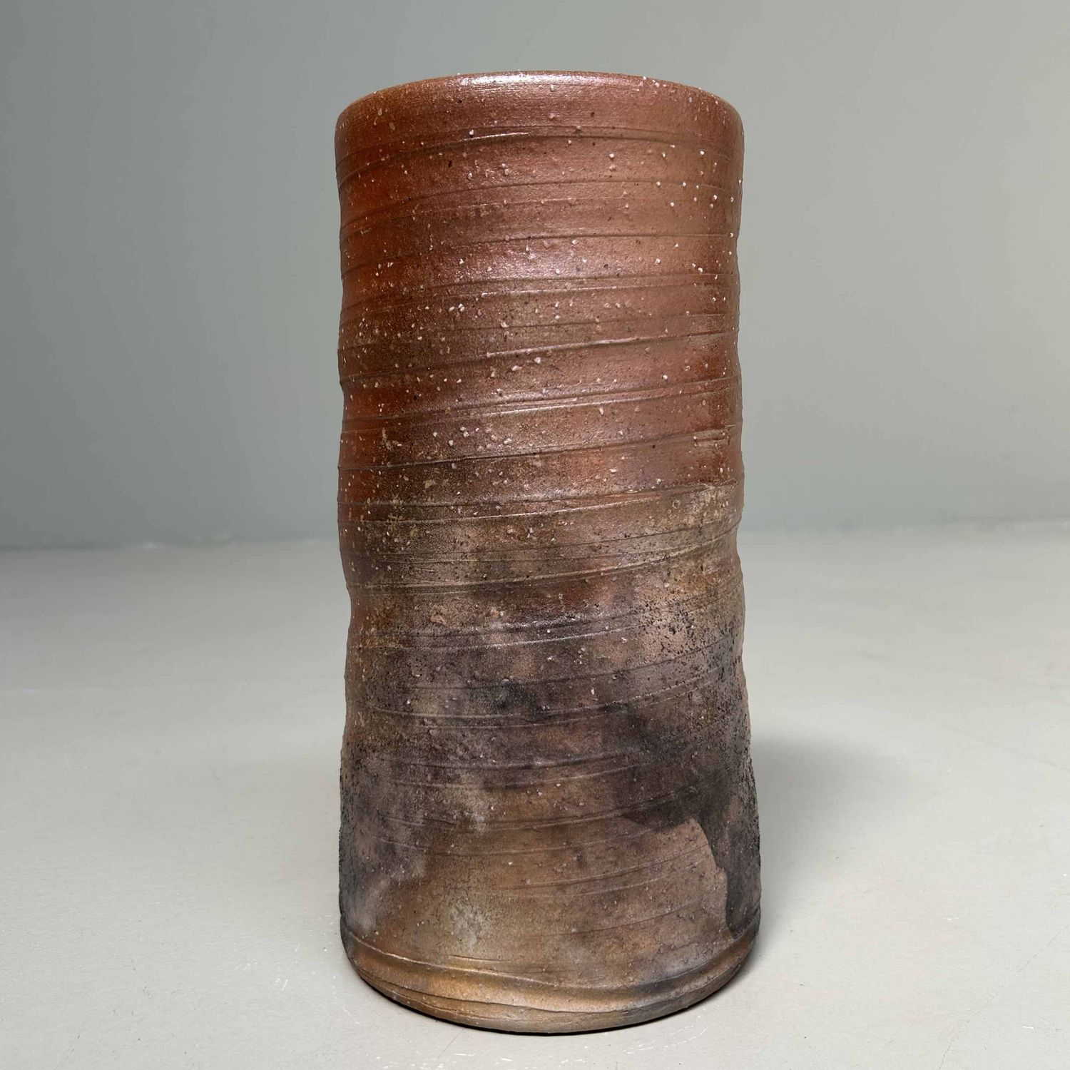 Shigaraki Yaki Ikebana Flower Vase, 1970s, Japan.