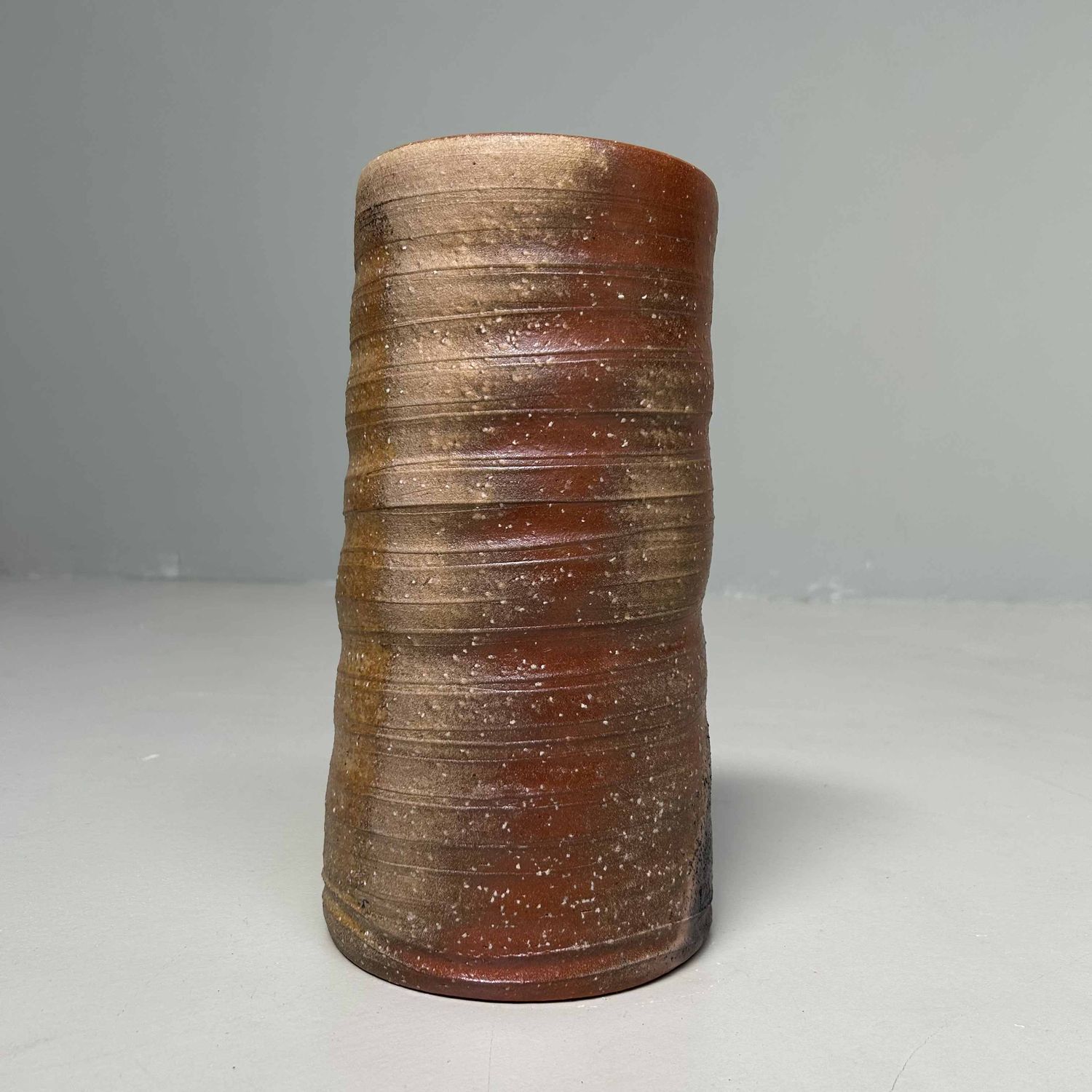 Shigaraki Yaki Ikebana Flower Vase, 1970s, Japan.