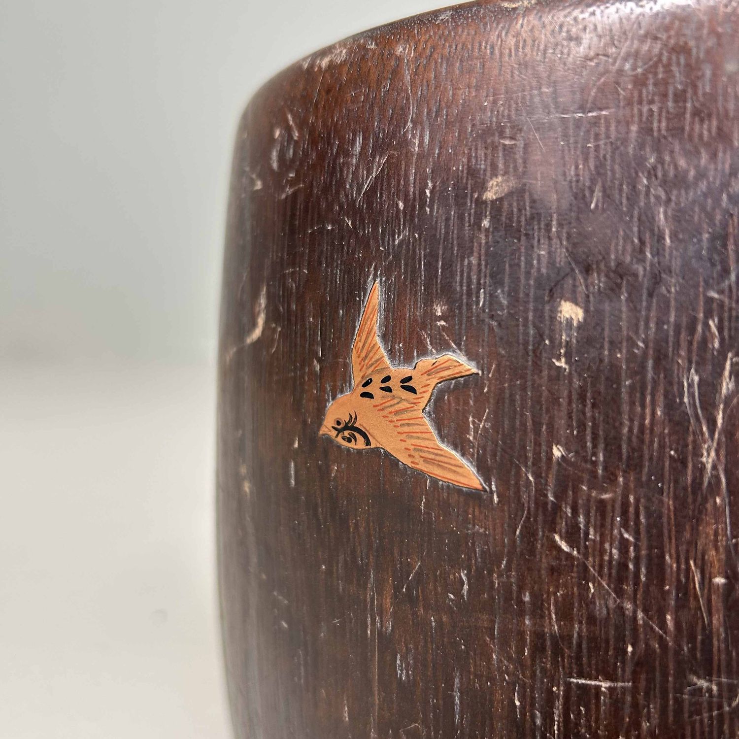 Antique Kiri Maki-e Hibachi 'Bamboo', Meiji era, Japan.