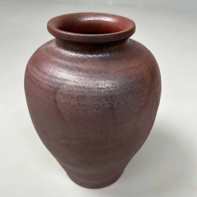 Unique Wood-fired Ikebana Vase, Traditional Tamba Yaki 丹彩窯 from Japan.